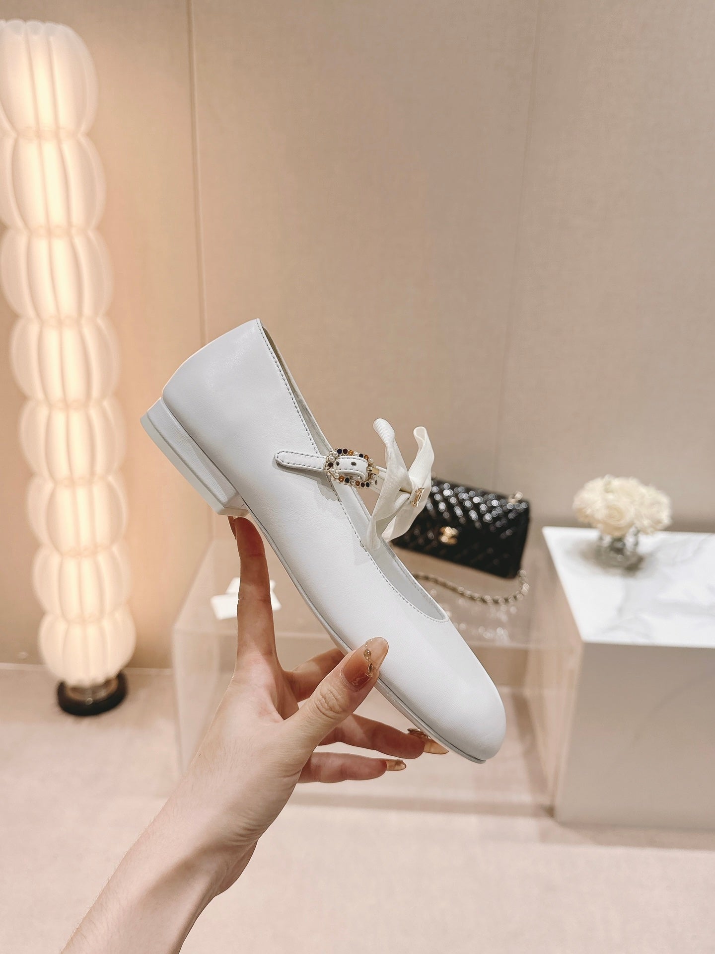 MARY JANE SHOES WHITE CALFSKIN - 35