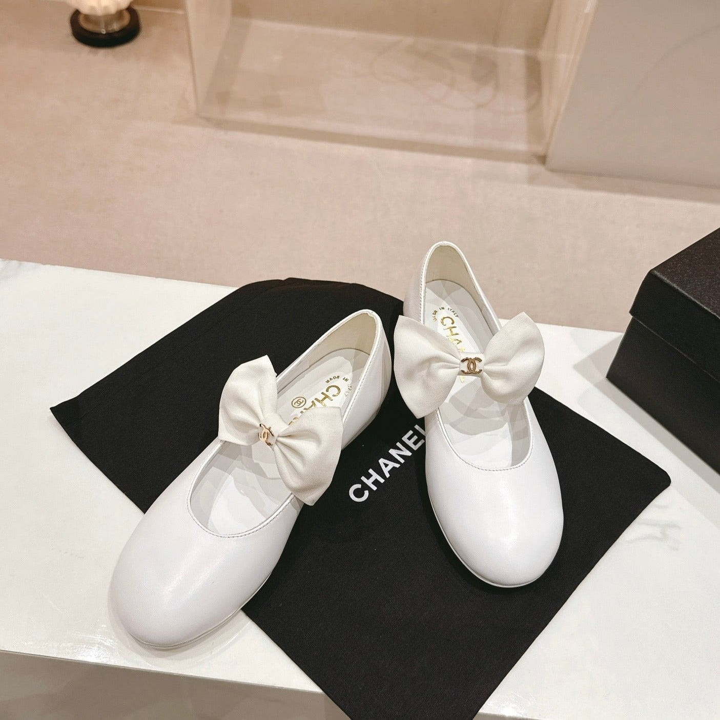 MARY JANE SHOES WHITE CALFSKIN - 35