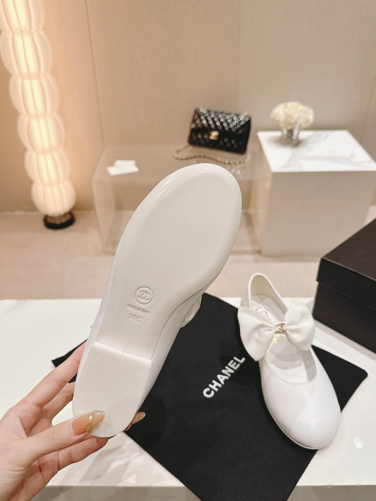 MARY JANE SHOES WHITE CALFSKIN - 35