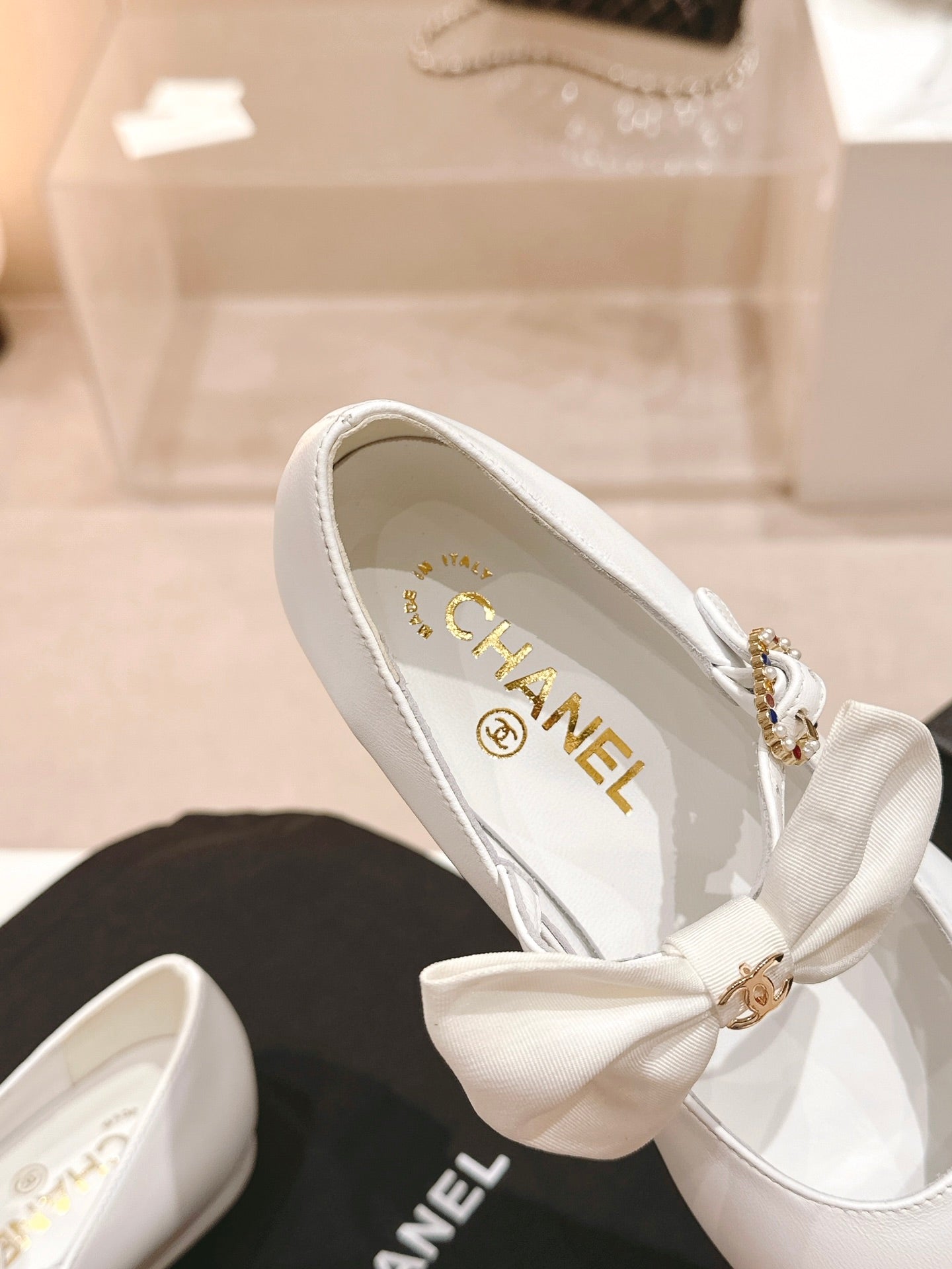 MARY JANE SHOES WHITE CALFSKIN - 35