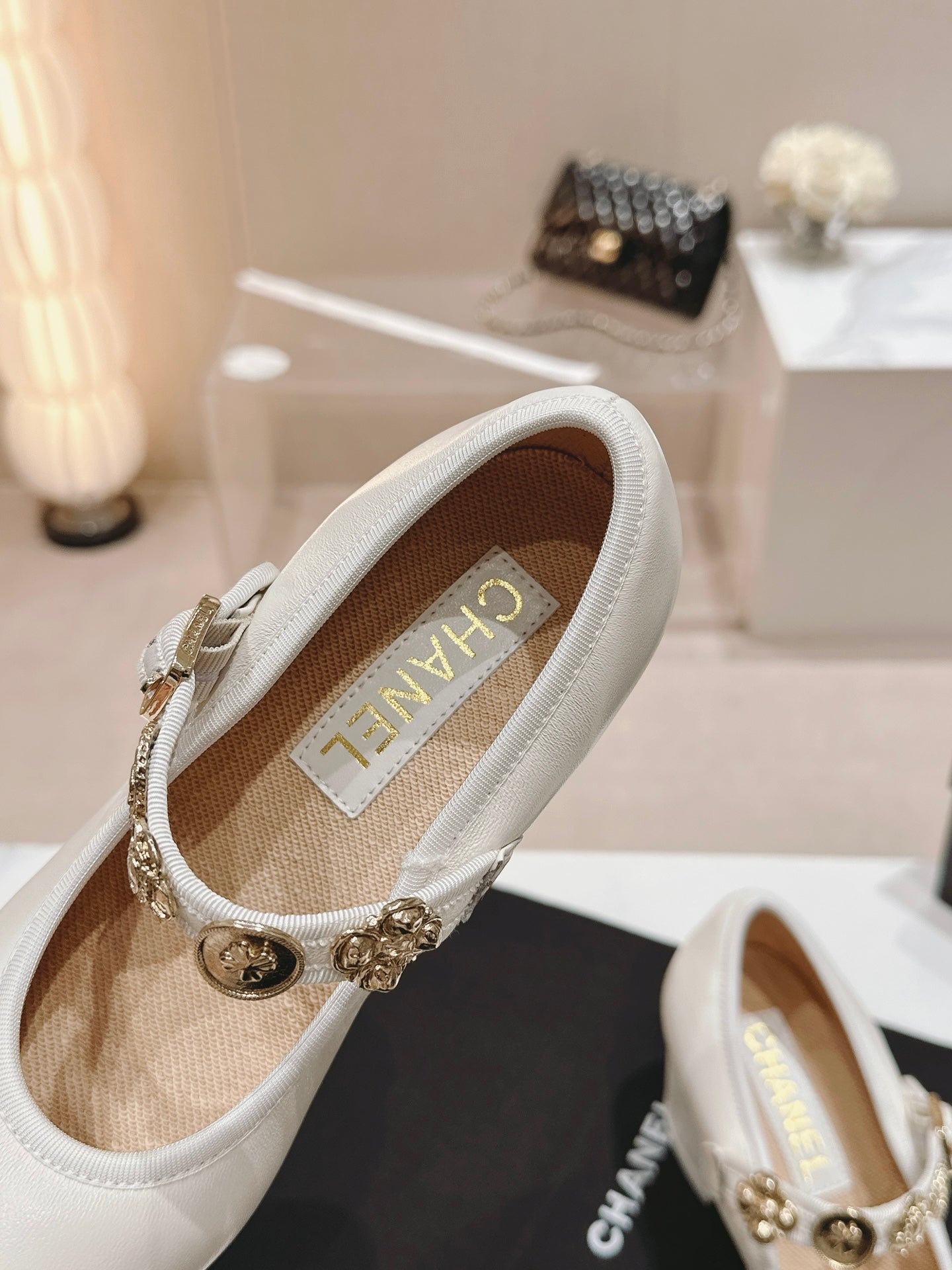 MARY JANE SHOES WHITE LAMBSKIN - 35