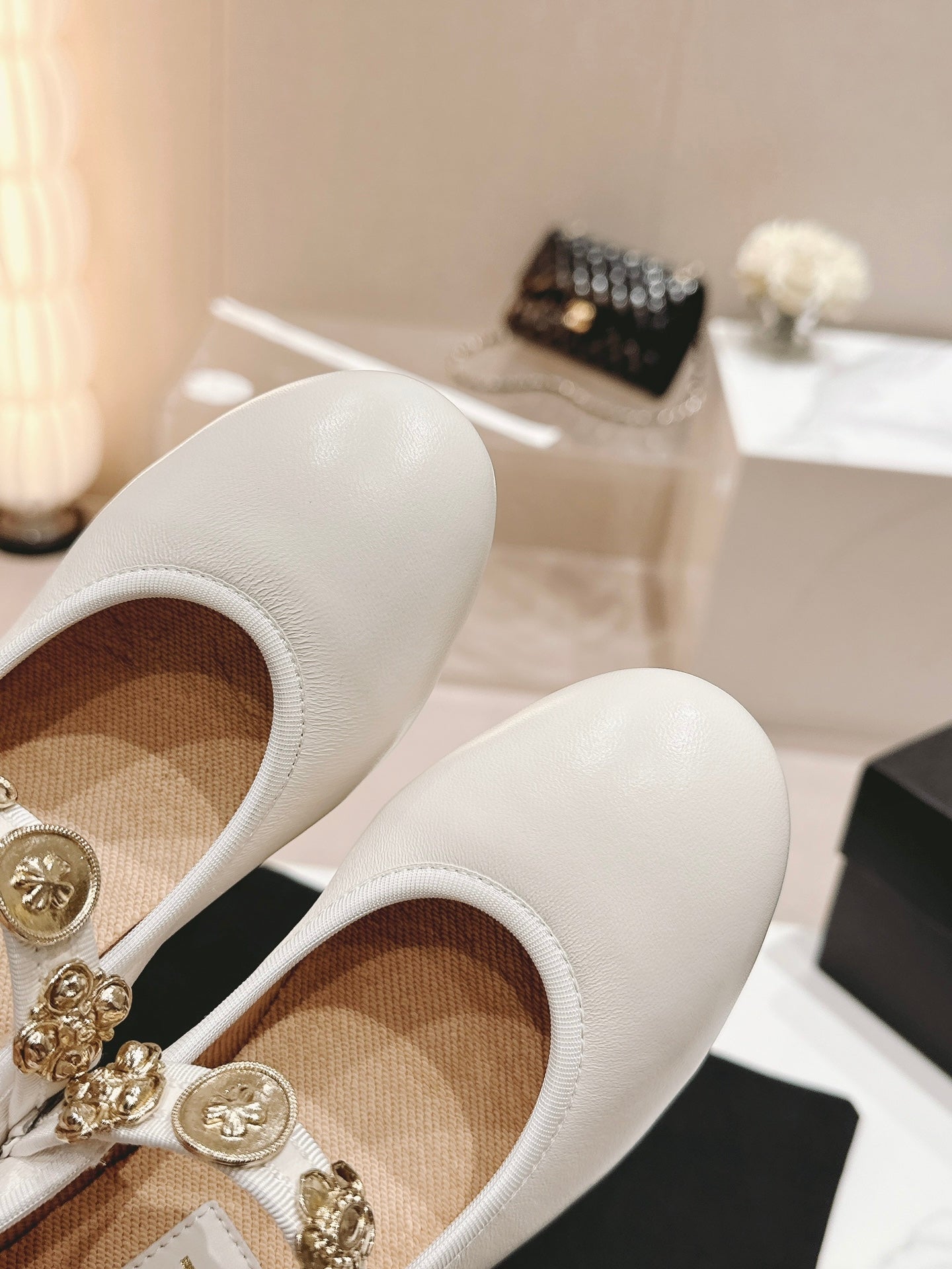MARY JANE SHOES WHITE LAMBSKIN - 35
