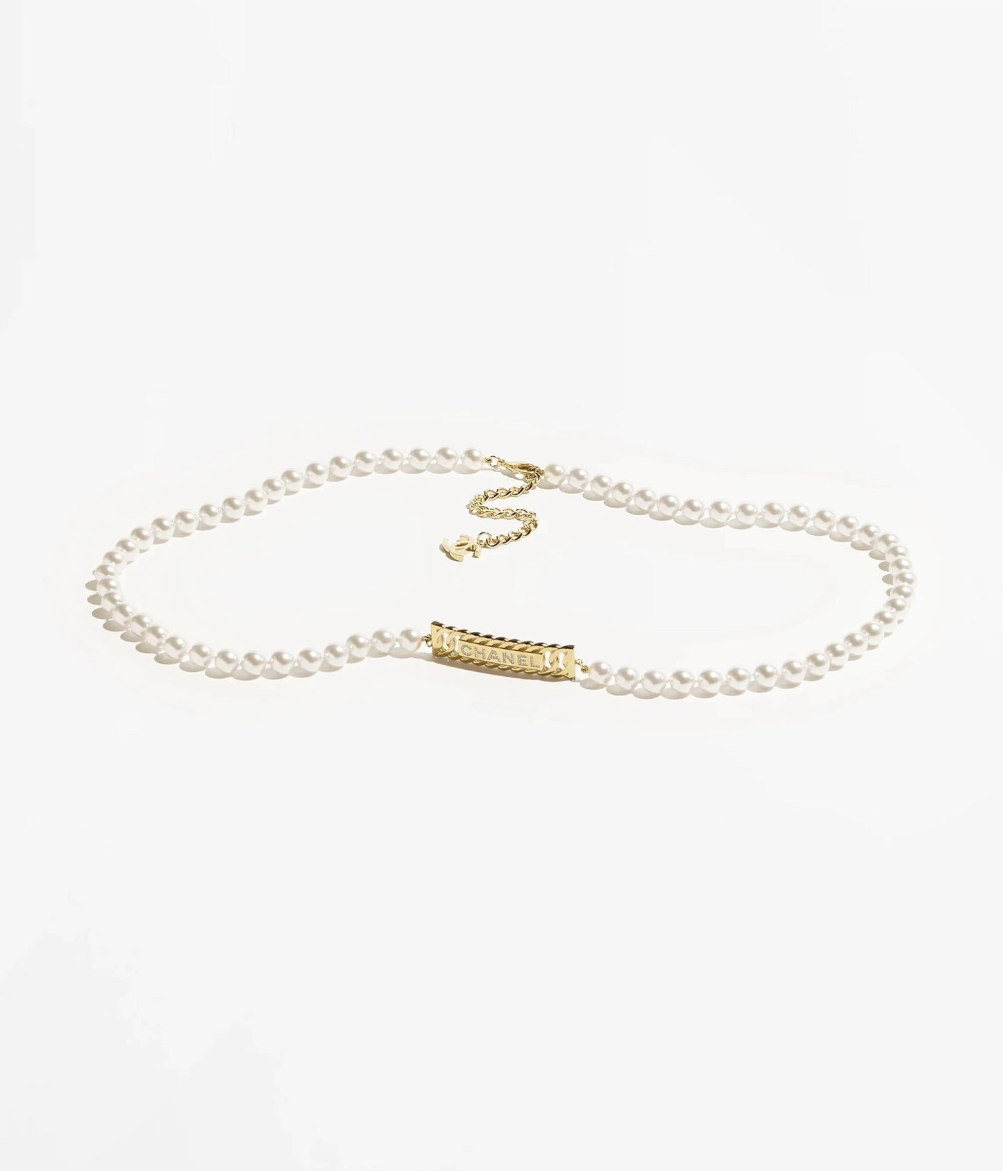 CHANEL 25S CHAIN BELT IN WHITE PEARL 615991 - 30
