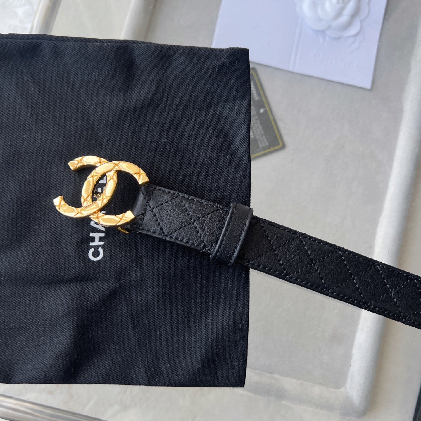 CHANEL 25S BELT 30 MM IN BLACK CALFSKIN 616605 - 30