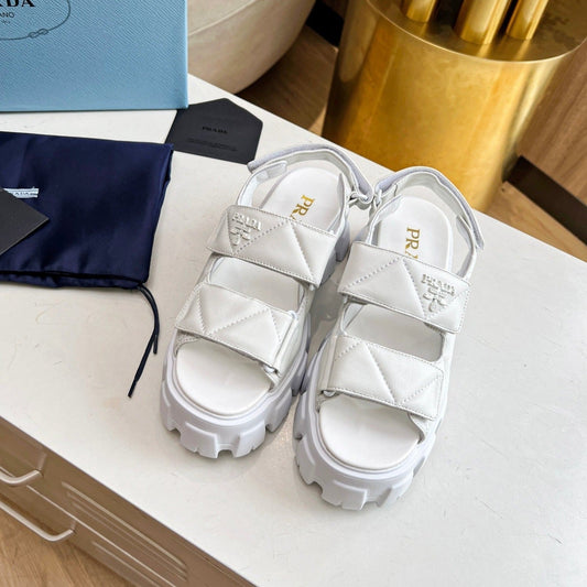 PRA MONOLITH NAPPA SANDALS WHITE LAMBSKIN - 34