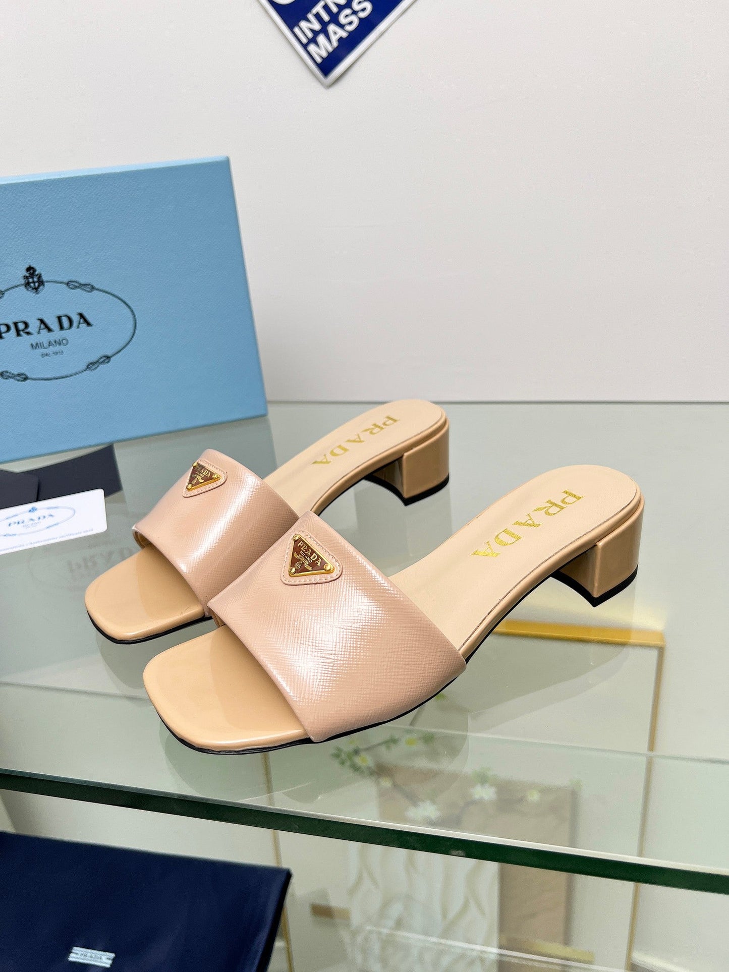 PRA EMBROIDERED SLIDES 40 TUSCAN CALFSKIN - 35