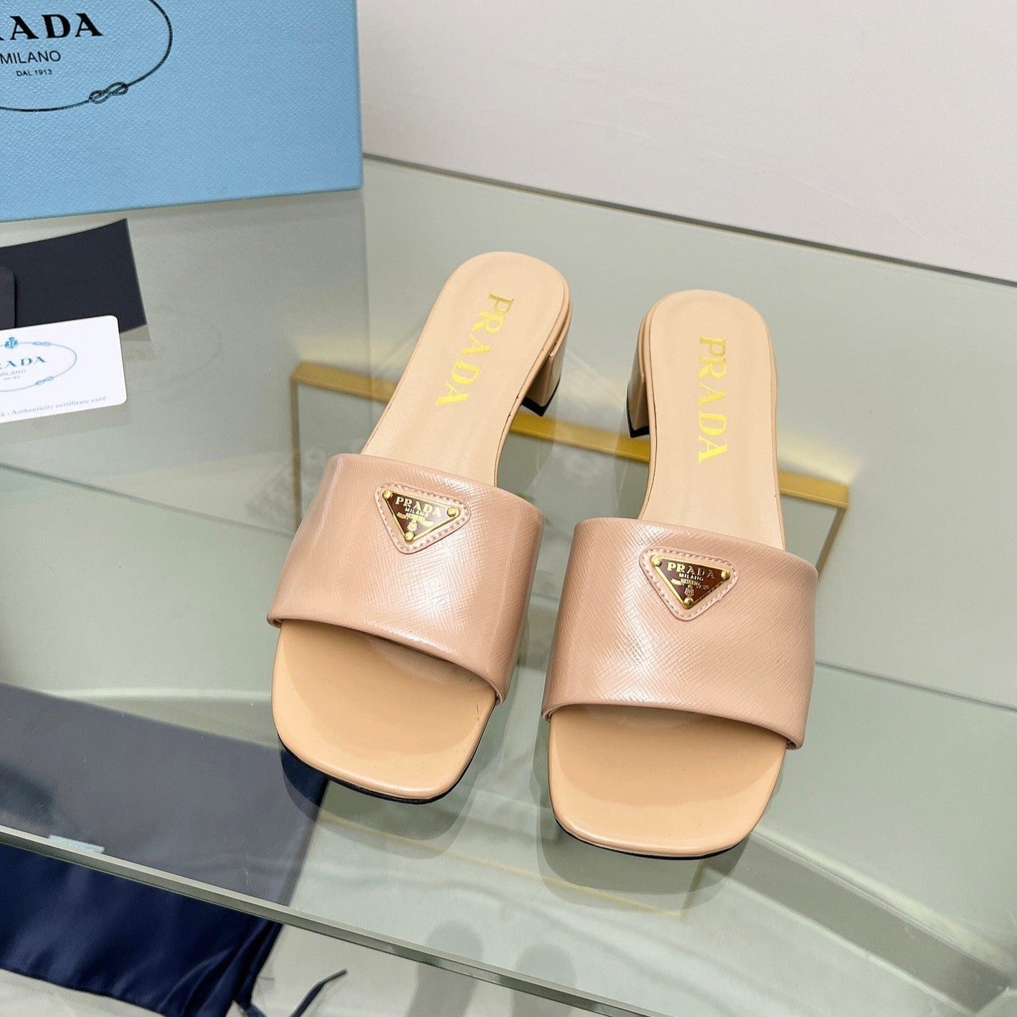 PRA EMBROIDERED SLIDES 40 TUSCAN CALFSKIN - 35