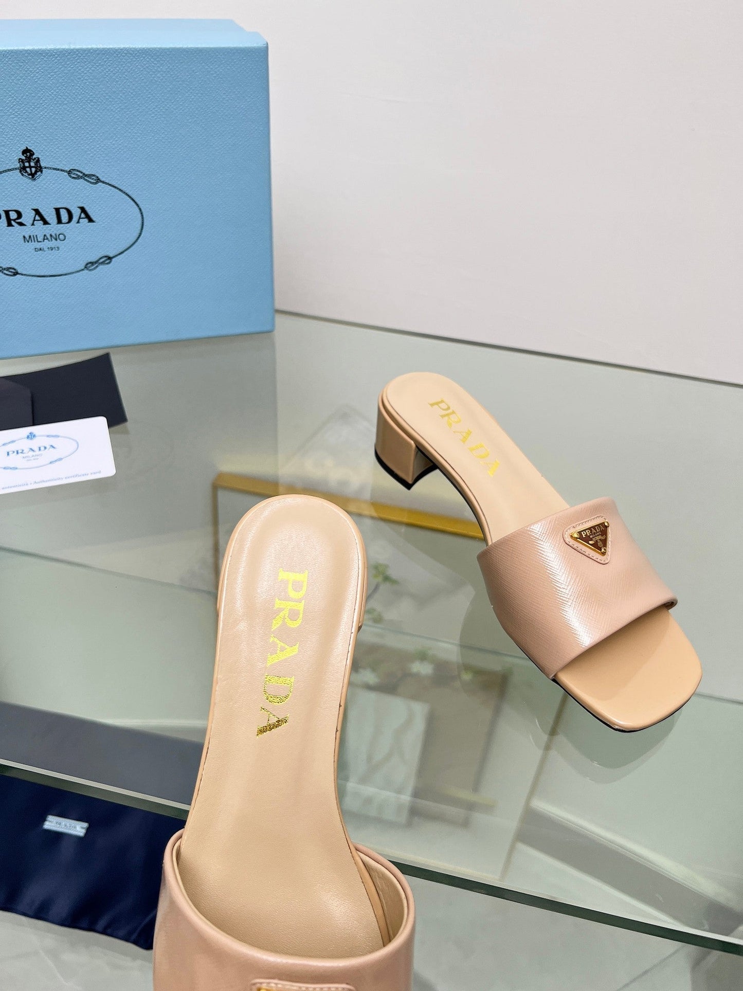 PRA EMBROIDERED SLIDES 40 TUSCAN CALFSKIN - 35