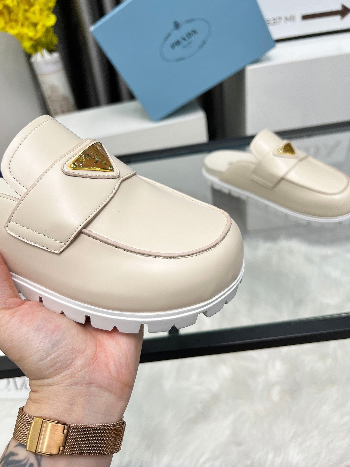 SABOTS MULES BEIGE CALFSKIN - 35