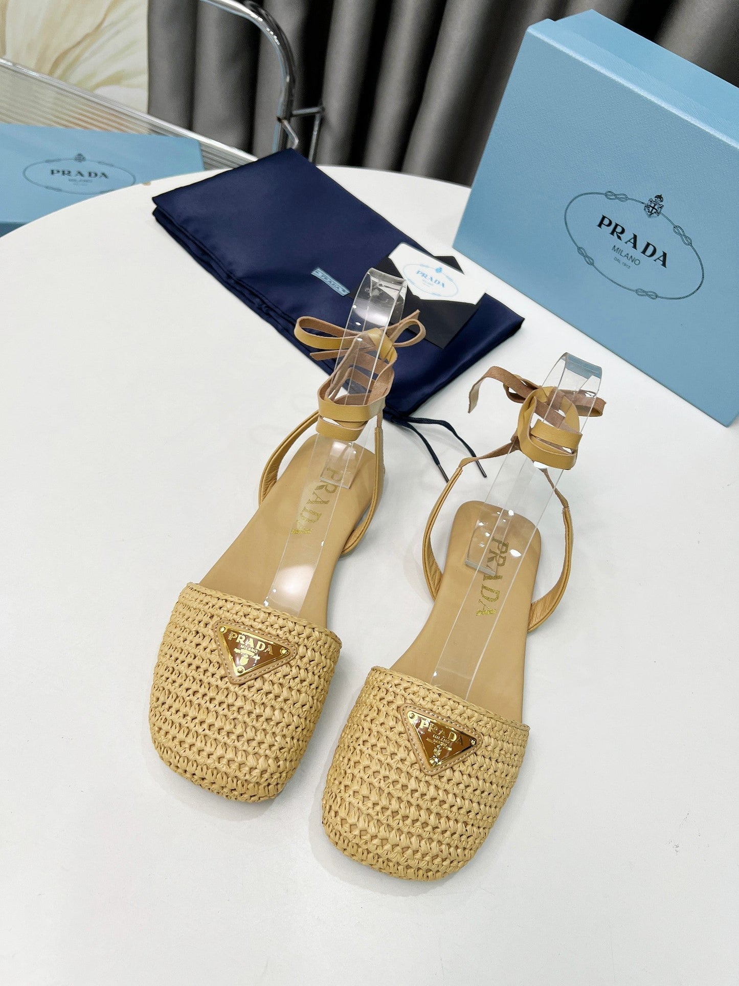 CROCHET SANDALS IN EGG NOG BEIGE FABRIC - 35