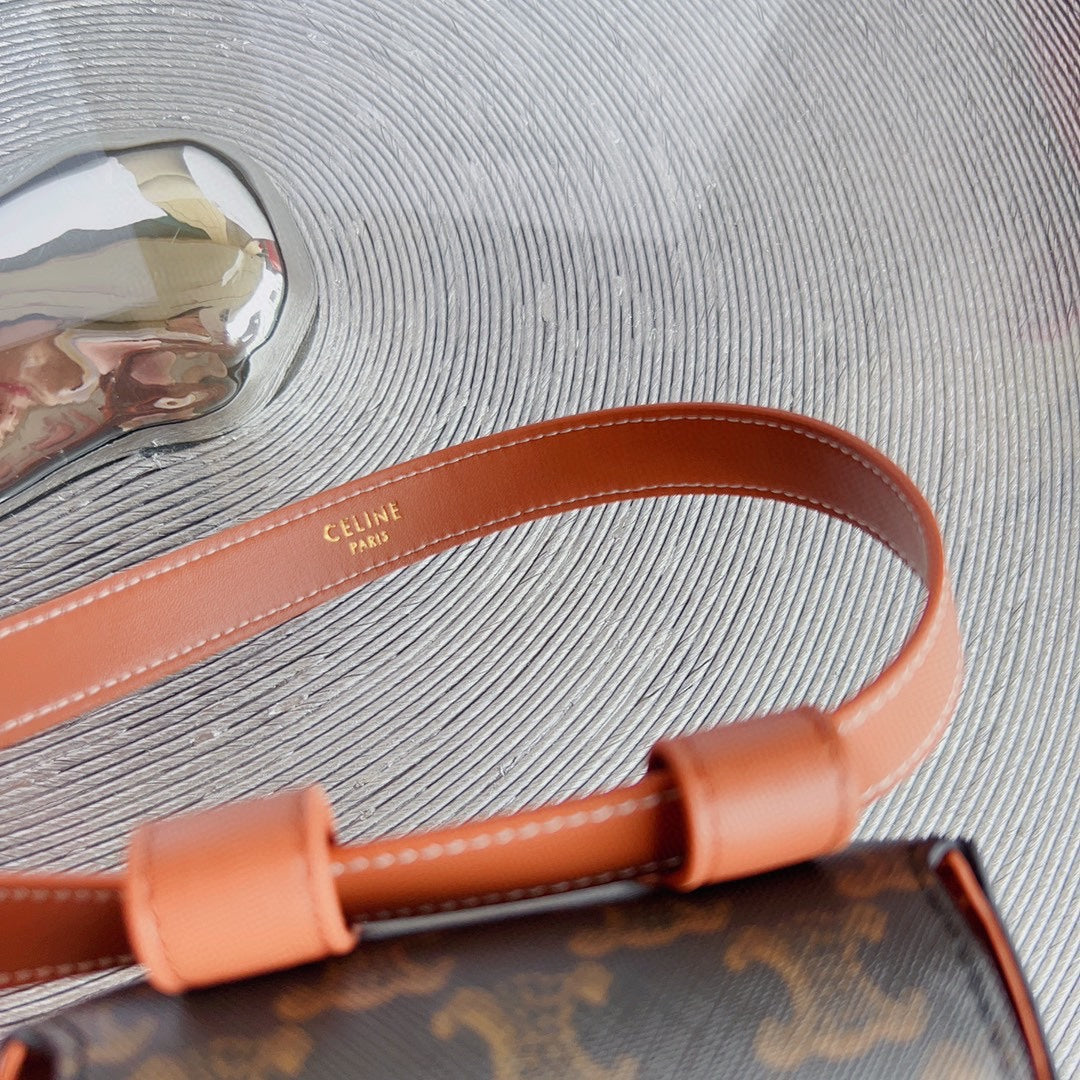 CL BELT MONOGRAM BROWN BAG TRIOMPHE 25 MM BELT TRIOMPHE ORANGE CALFSKIN - 30