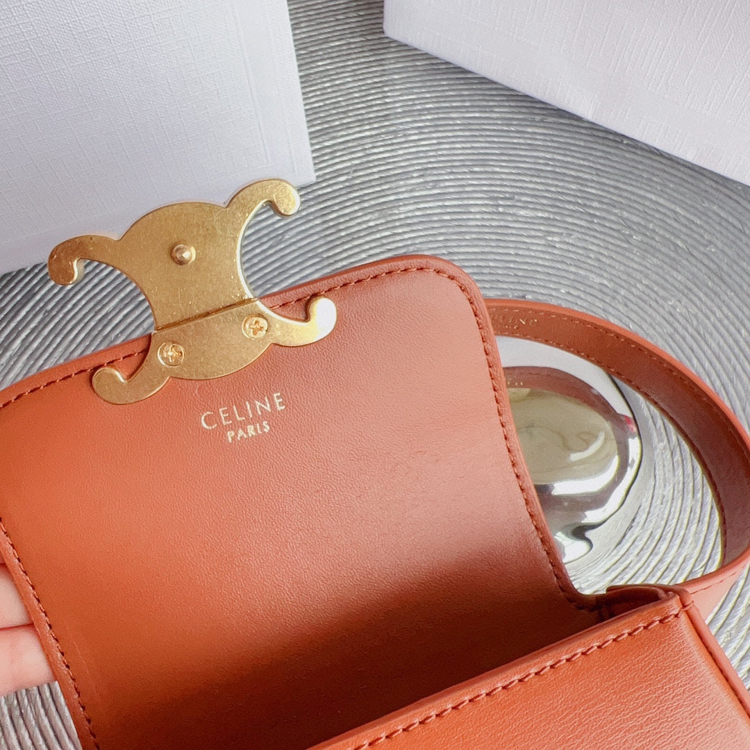 CL BELT BAG TRIOMPHE 25 MM BELT TRIOMPHE ORANGE CALFSKIN GOLD HARDWARE - 30
