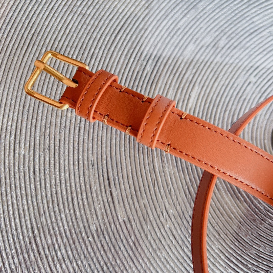 CL BELT BAG TRIOMPHE 25 MM BELT TRIOMPHE ORANGE CALFSKIN GOLD HARDWARE - 30