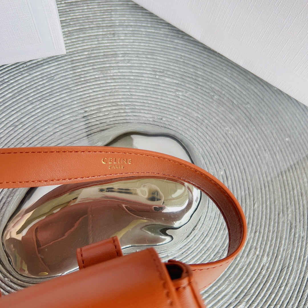 CL BELT BAG TRIOMPHE 25 MM BELT TRIOMPHE ORANGE CALFSKIN GOLD HARDWARE - 30