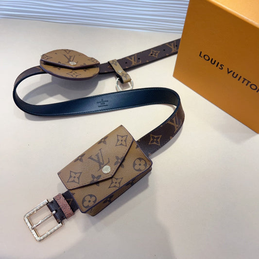 LV Daily Multi Pocket 30mm Belt Bag Light Brown Leather - 30