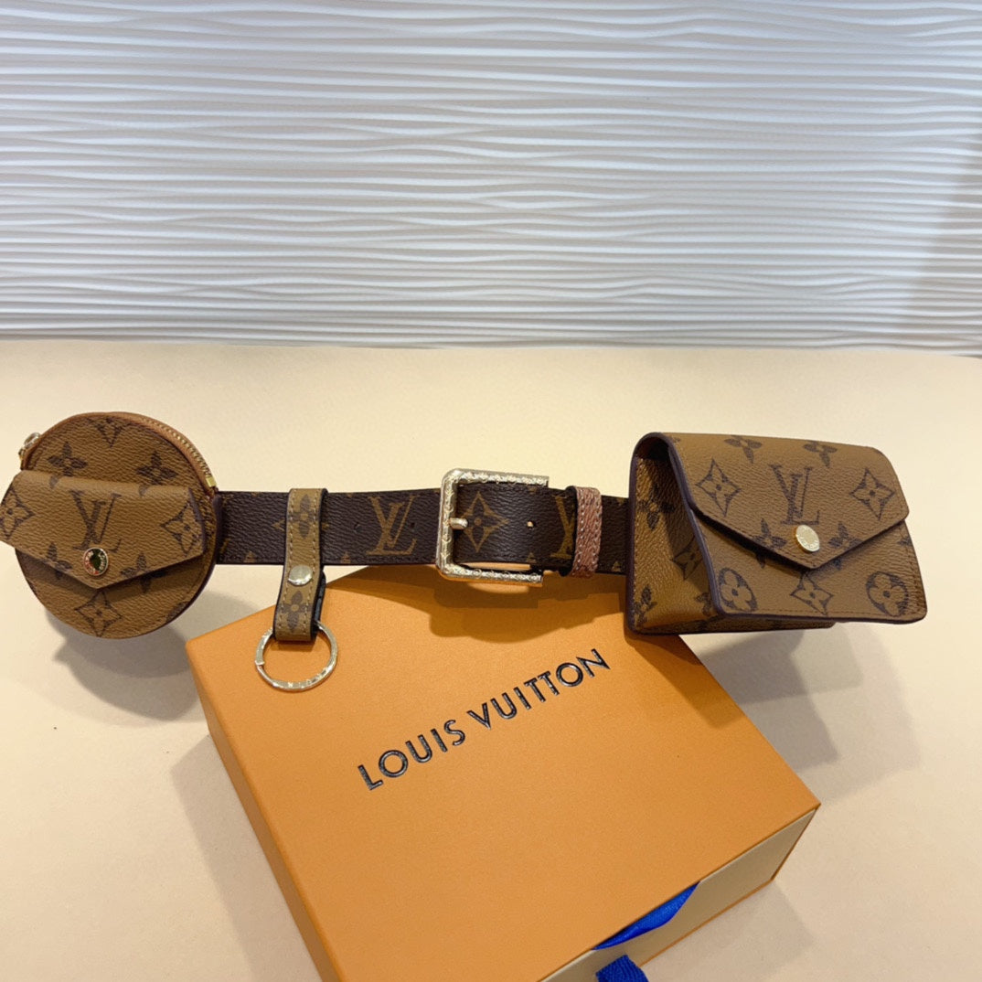 LV Daily Multi Pocket 30mm Belt Bag Light Brown Leather - 30