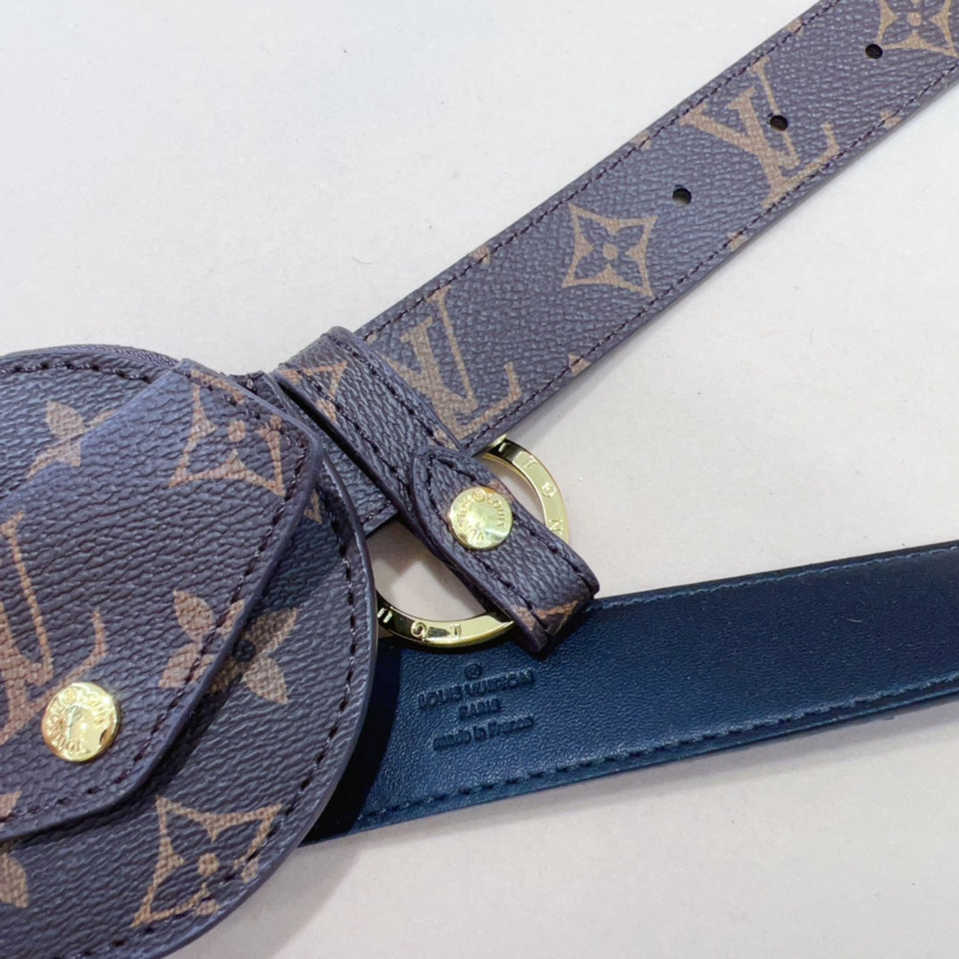 LV Daily Multi Pocket 30mm Belt Bag Brown Leather - 30