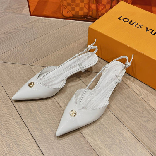 LV LOW HEEL SLINGBACK WHITE - 34