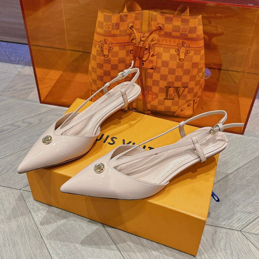 LV LOW HEEL SLINGBACK BEIGE - 34