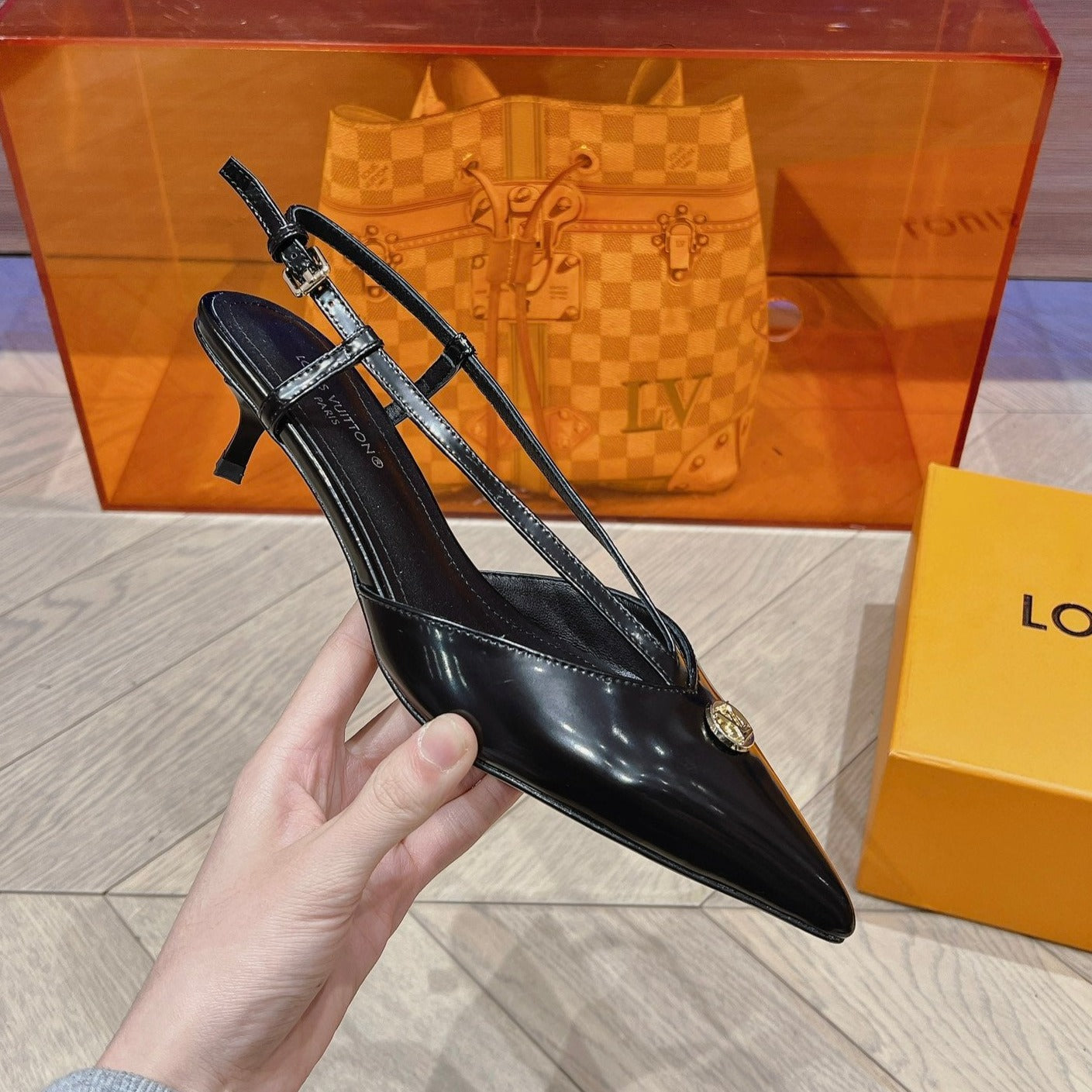 LV LOW HEEL SLINGBACK BLACK - 34