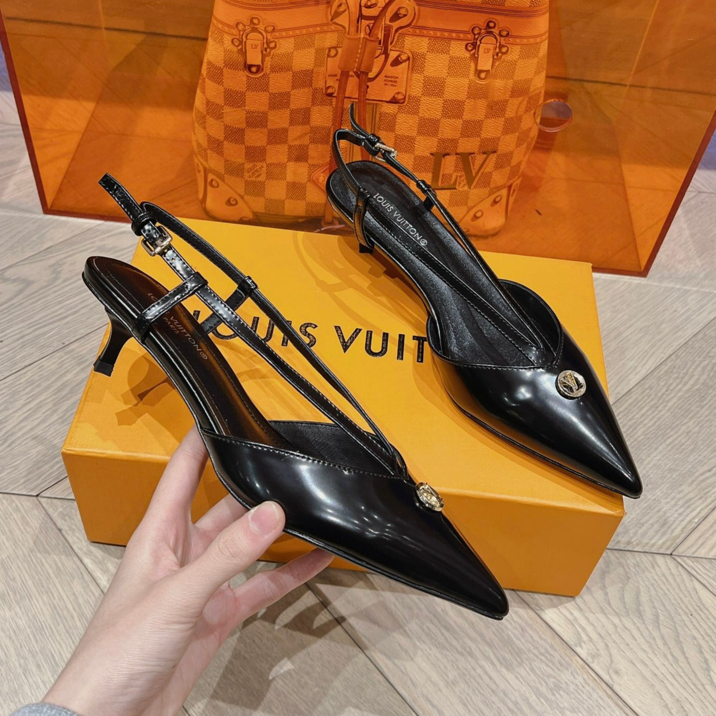 LV LOW HEEL SLINGBACK BLACK - 34