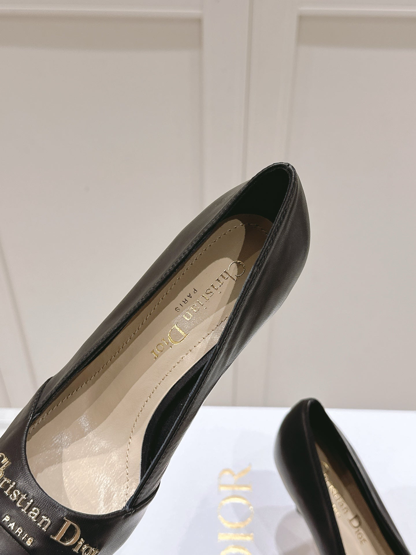 MY DD 25S POINTED TOE PUMP 50MM IN BLACK CALFSKIN - 34