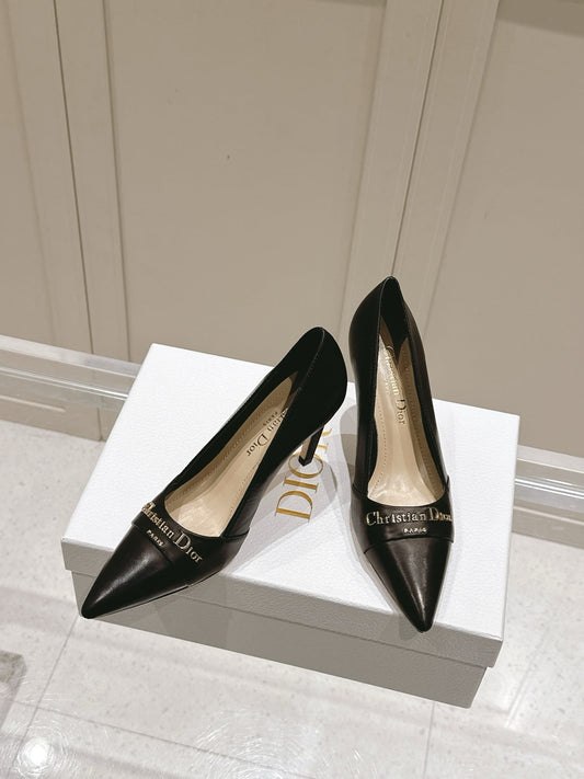 MY DD 25S POINTED TOE PUMP 50MM IN BLACK CALFSKIN - 34