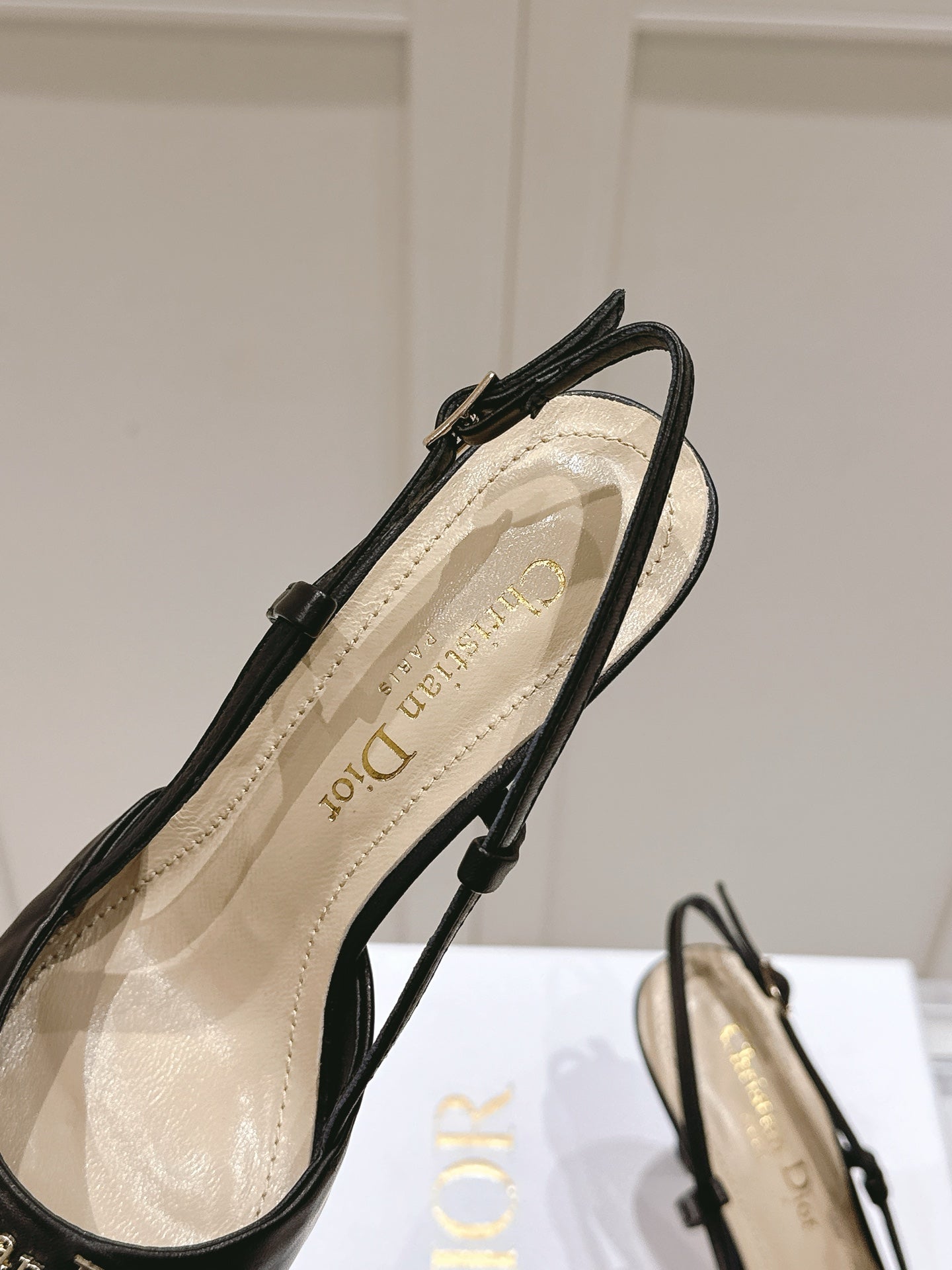 MY DD 25S SLINGBACK PUMP 50MM IN BLACK CALFSKIN - 34