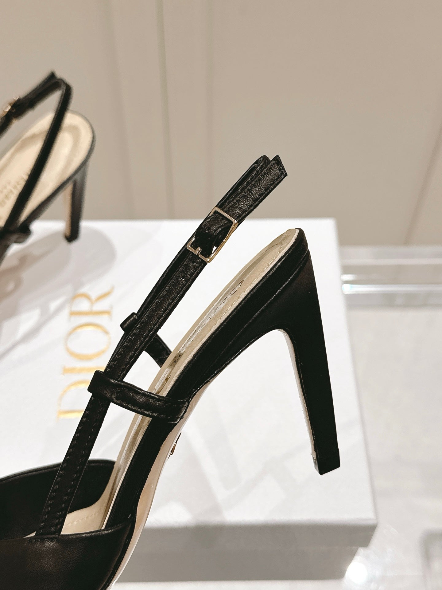 MY DD 25S SLINGBACK PUMP 50MM IN BLACK CALFSKIN - 34