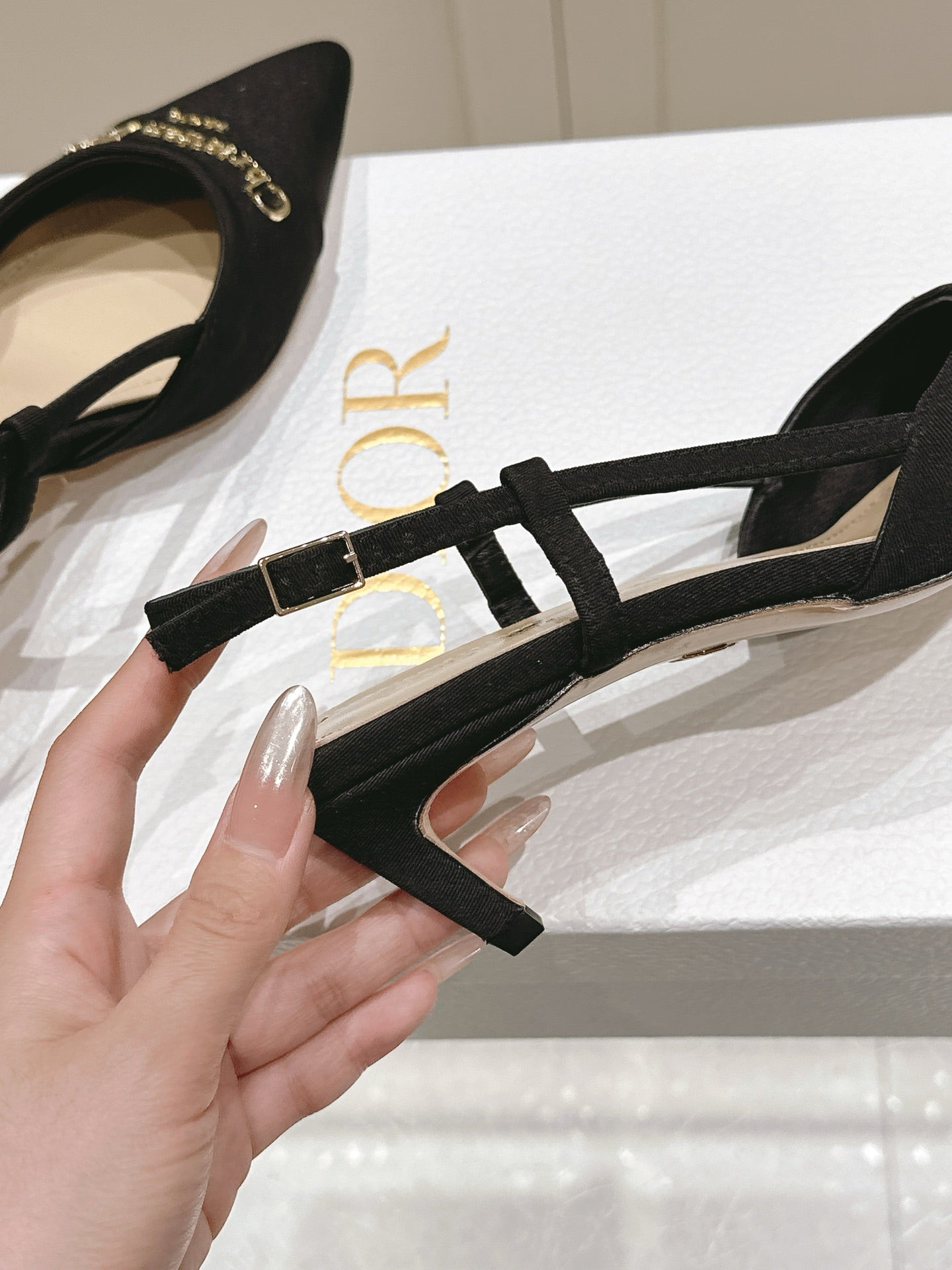 MY DD 25S SLINGBACK PUMP 50MM IN BLACK FABRIC - 34
