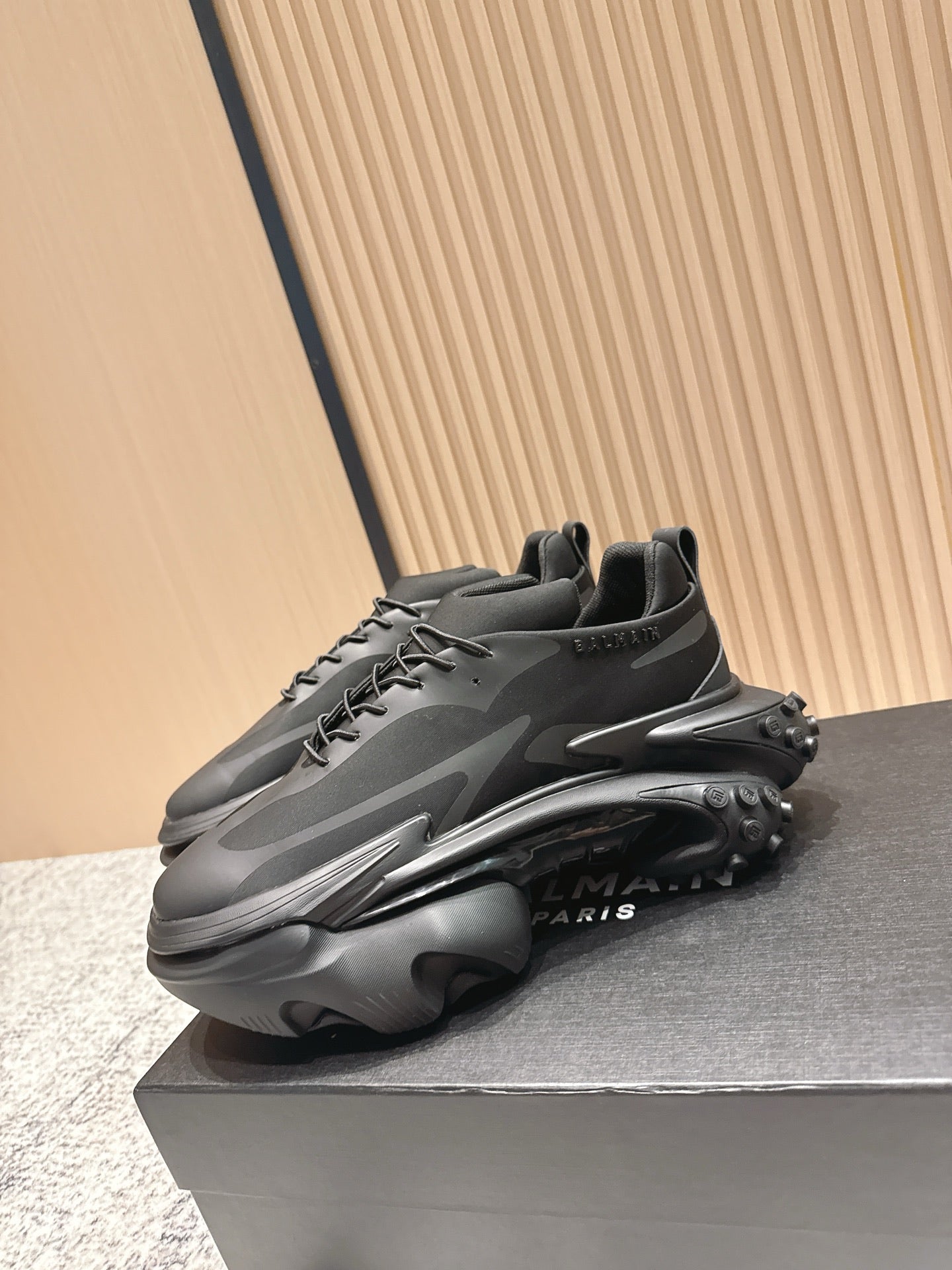 КРОСІВКИ BALMAIN 26S 60 ММ З ЧОРНОЇ ТЕЛЯЧОЇ ШКІРИ