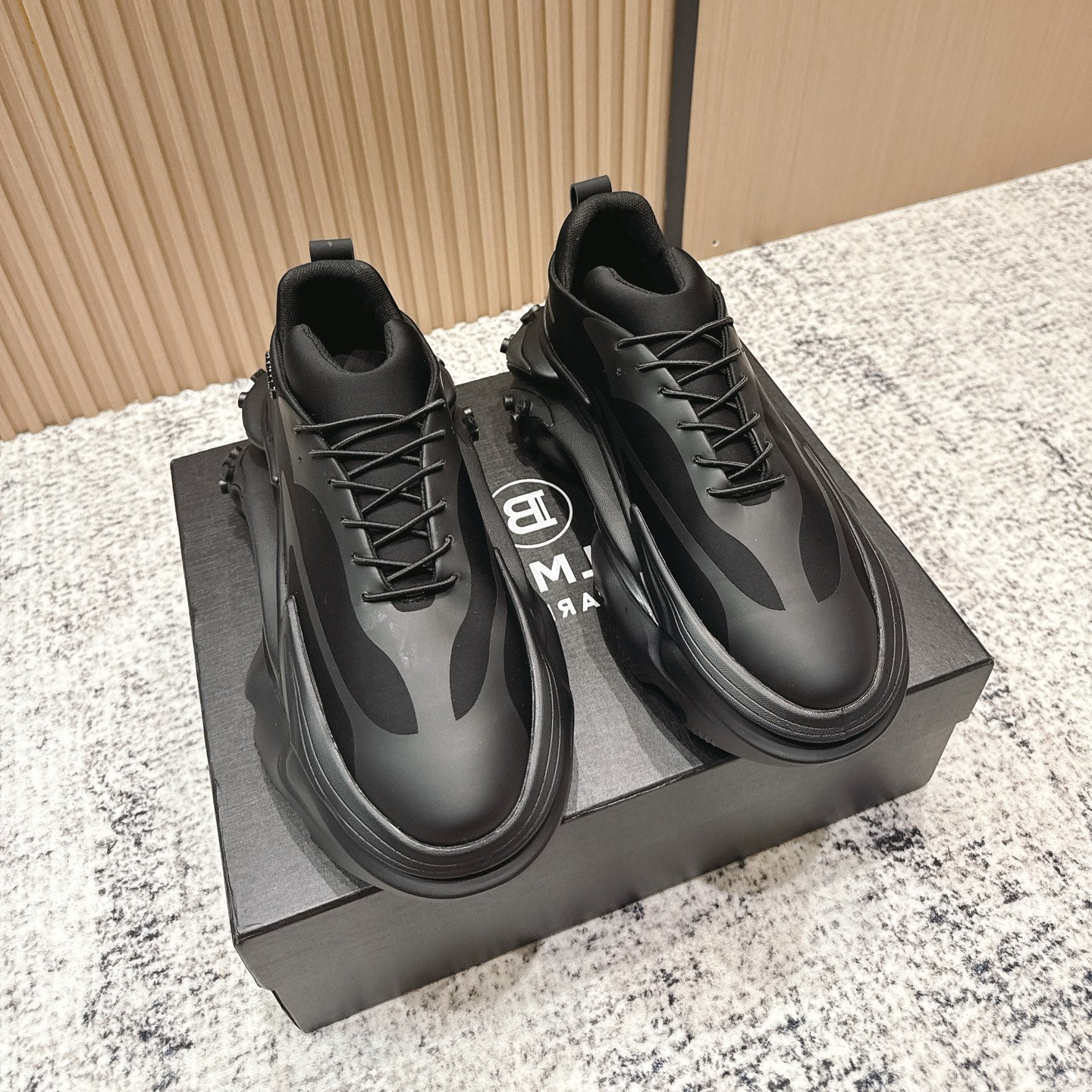 КРОСІВКИ BALMAIN 26S 60 ММ З ЧОРНОЇ ТЕЛЯЧОЇ ШКІРИ