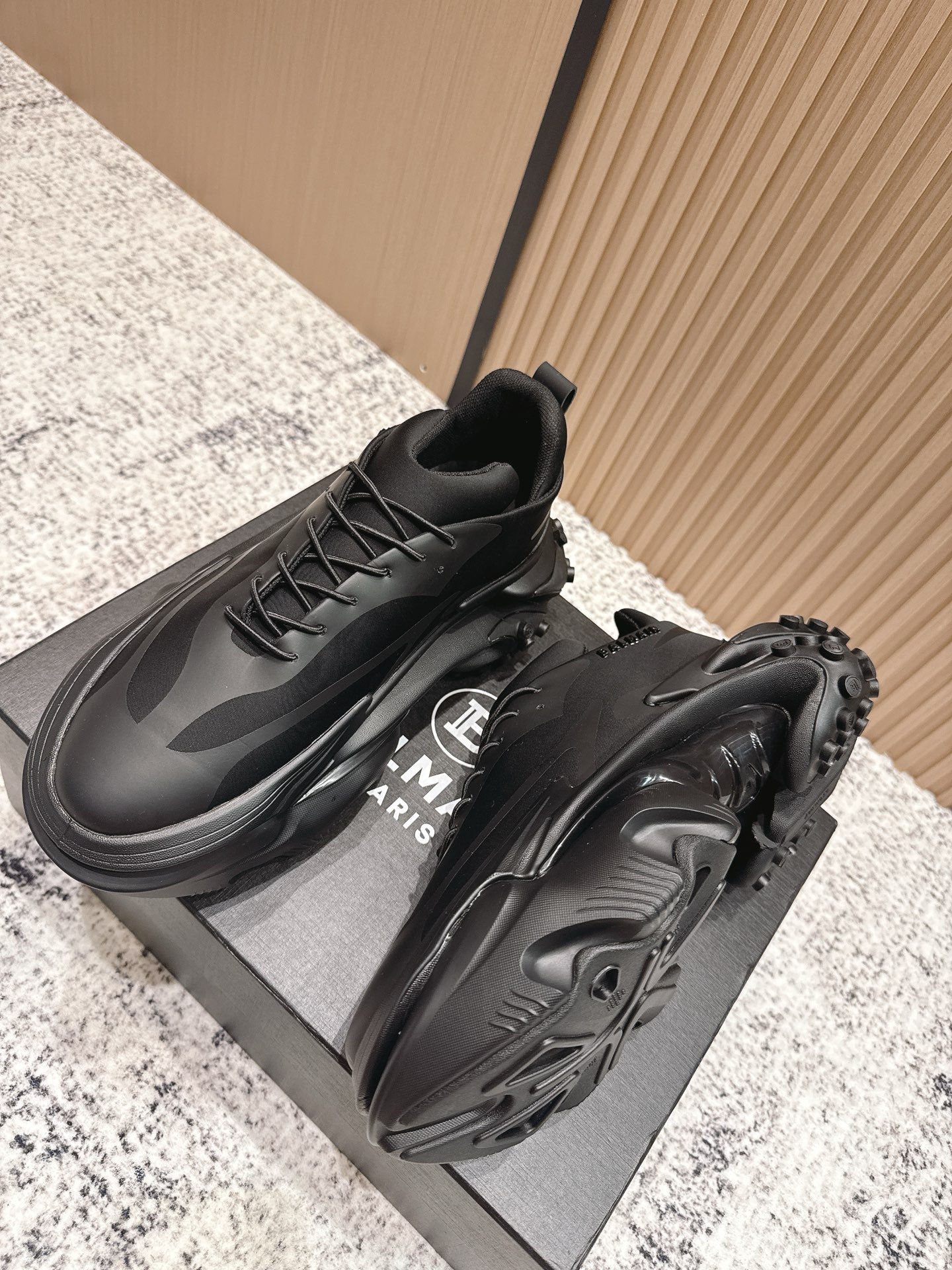КРОСІВКИ BALMAIN 26S 60 ММ З ЧОРНОЇ ТЕЛЯЧОЇ ШКІРИ