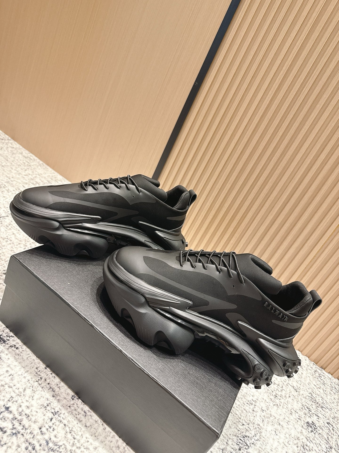 КРОСІВКИ BALMAIN 26S 60 ММ З ЧОРНОЇ ТЕЛЯЧОЇ ШКІРИ
