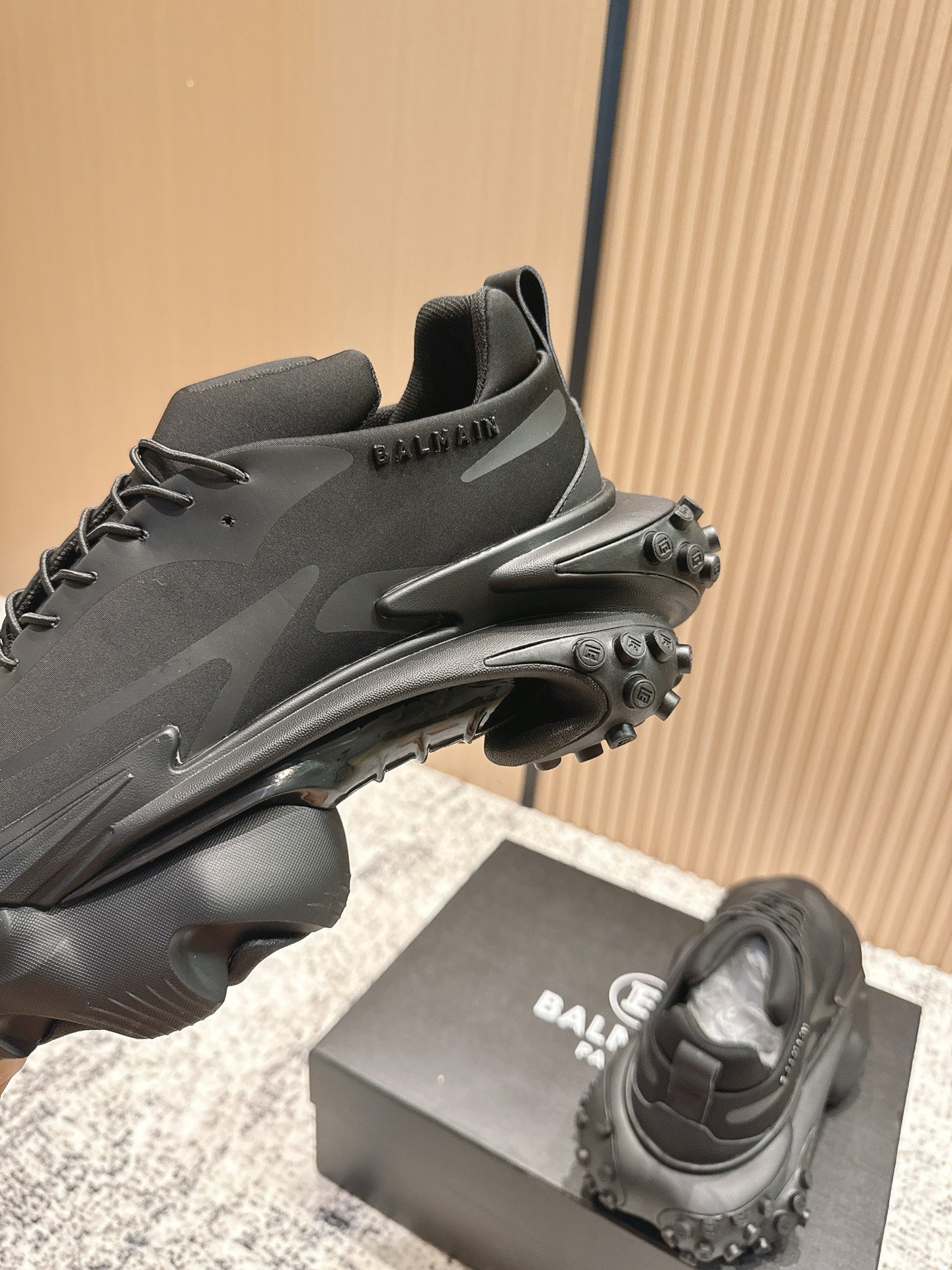 КРОСІВКИ BALMAIN 26S 60 ММ З ЧОРНОЇ ТЕЛЯЧОЇ ШКІРИ