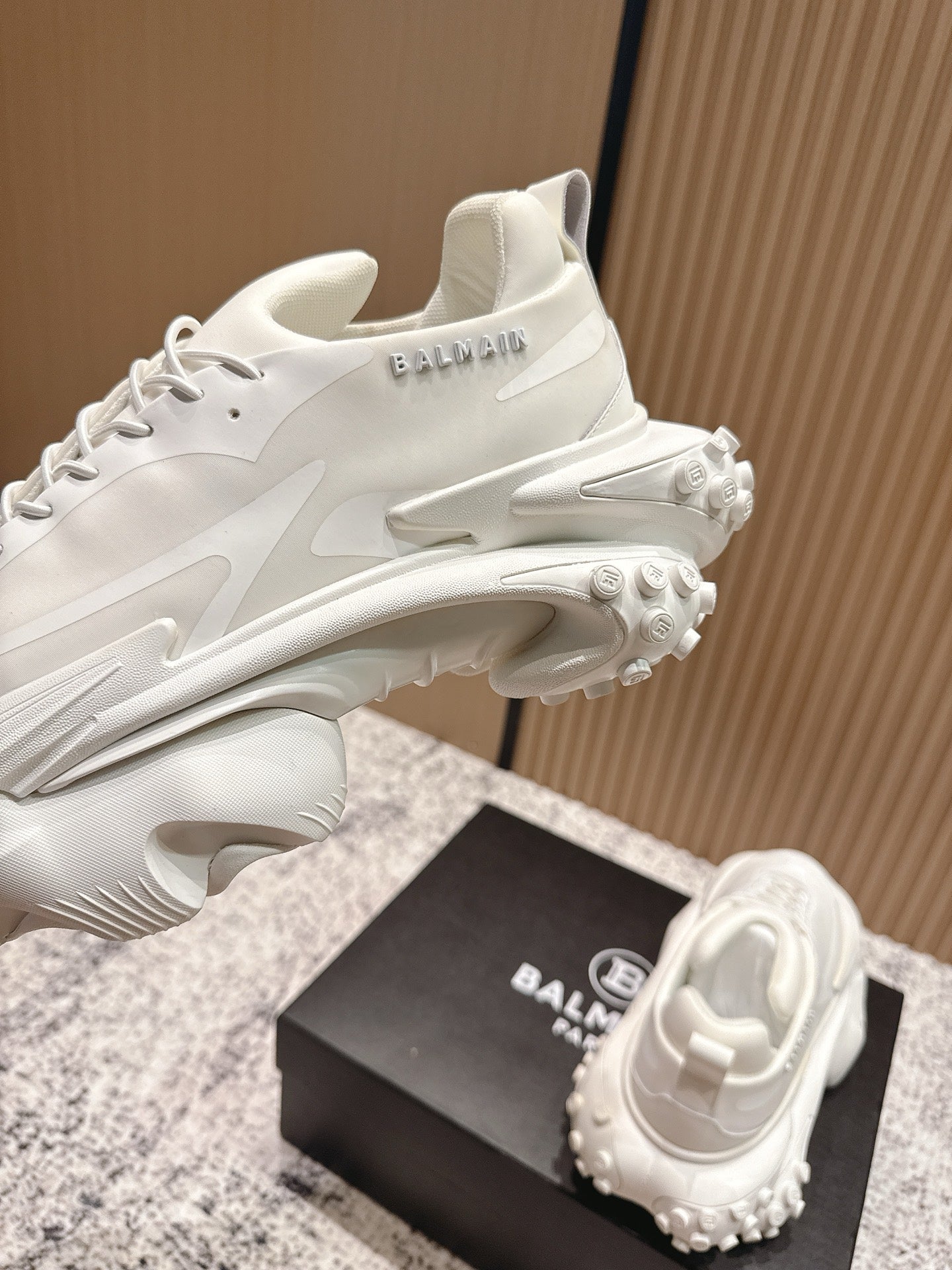 КРОСІВКИ BALMAIN 26S 60 ММ З БІЛОЇ ТЕЛЯЧОЇ ШКІРИ
