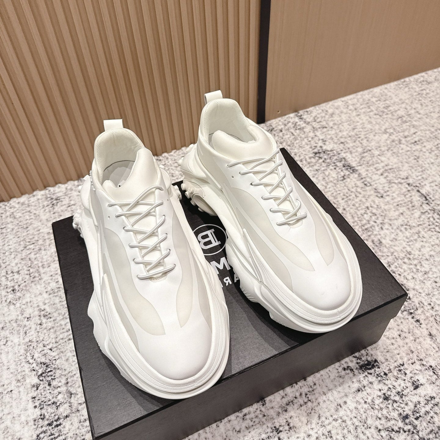 КРОСІВКИ BALMAIN 26S 60 ММ З БІЛОЇ ТЕЛЯЧОЇ ШКІРИ