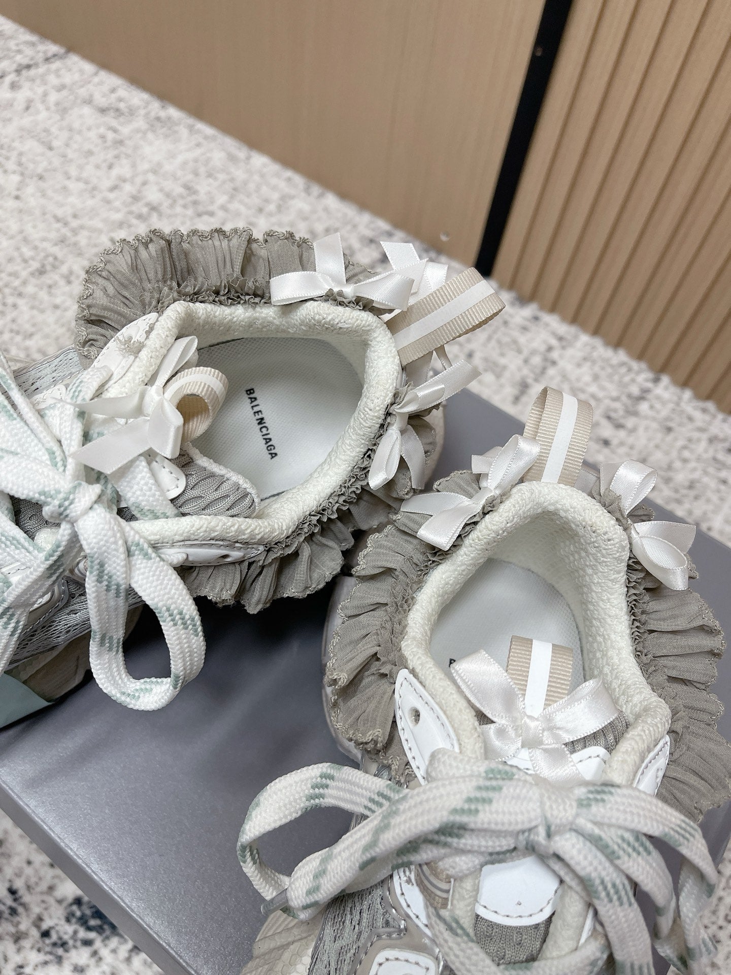 BALENCIAGA 25S 3XL SNEAKERS IN WHITE MIX GREY PU LEATHER - 35