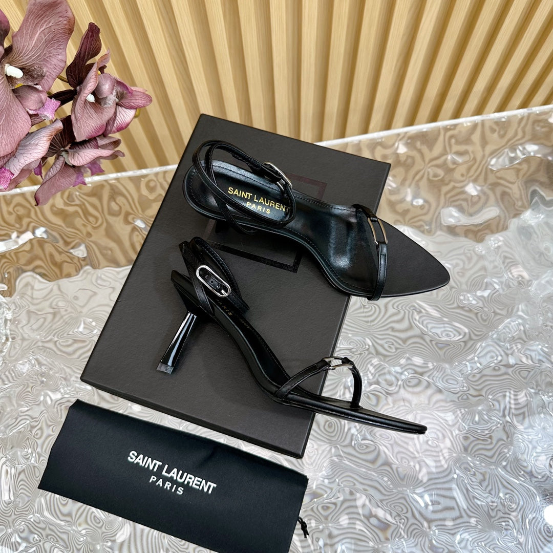 KITTY SANDALS 70 IN BLACK LEATHER - 35