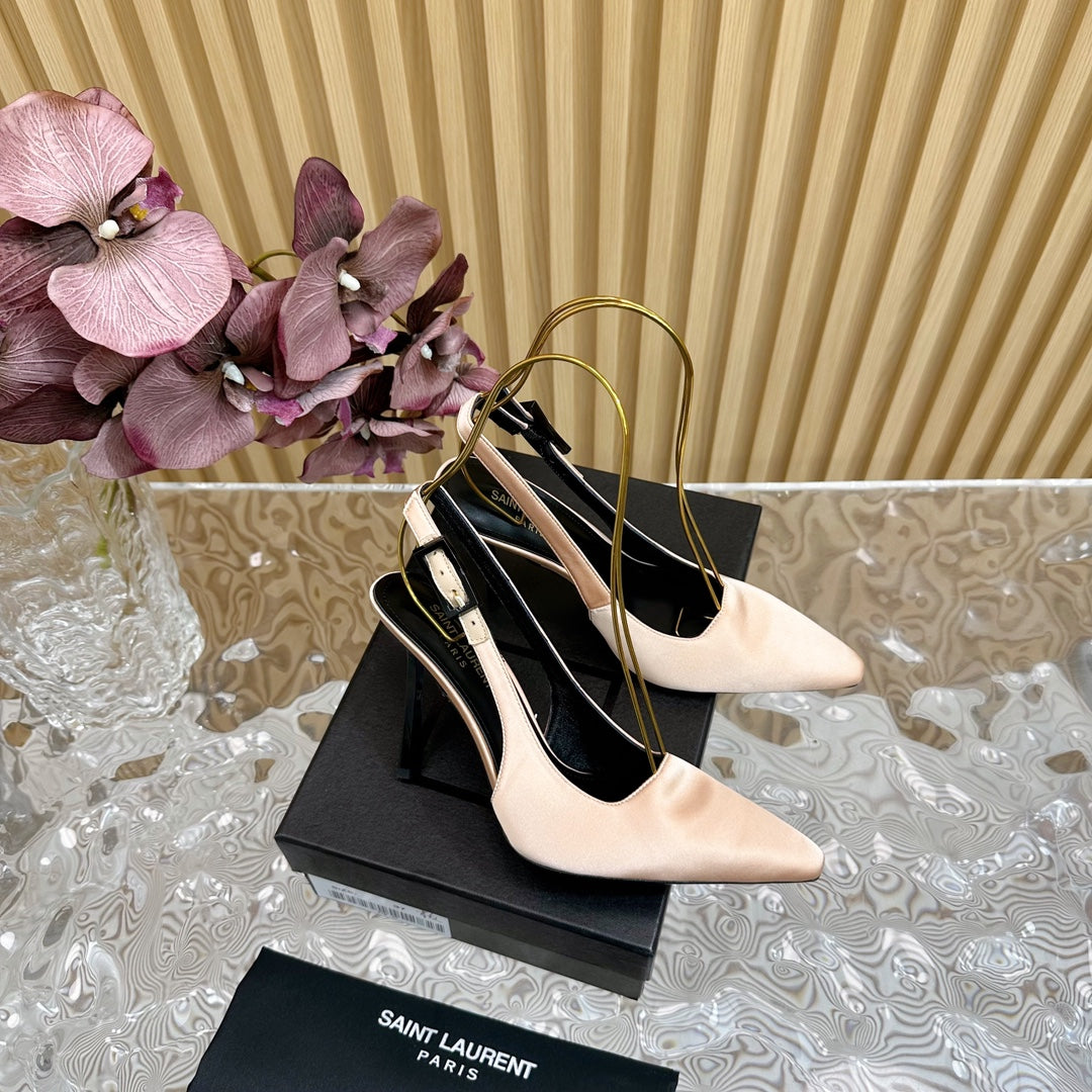 SL DUNE SLINGBACK PUMPS BISQUE SATIN - 35