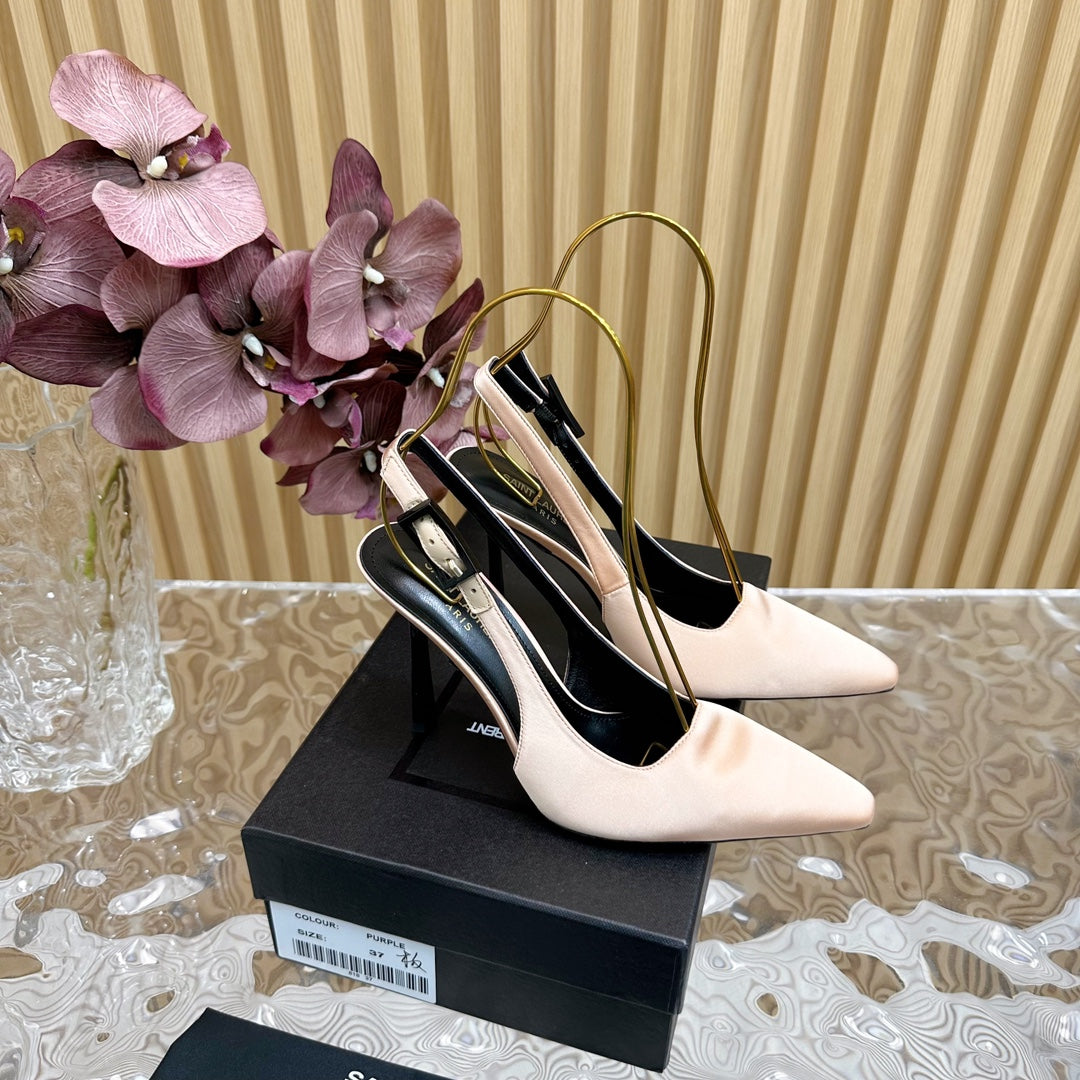 SL DUNE SLINGBACK PUMPS BISQUE SATIN - 35