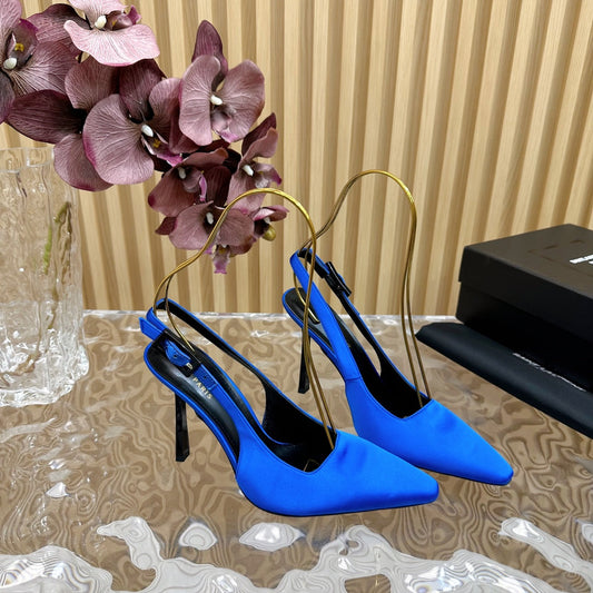 SL DUNE SLINGBACK PUMPS COBALT SATIN - 35