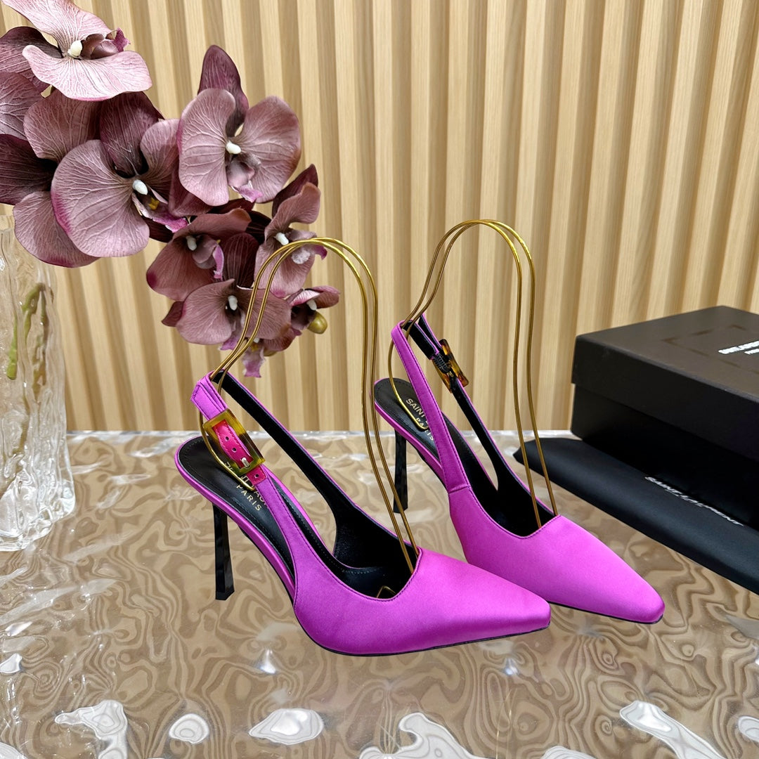SL DUNE SLINGBACK PUMPS PINK SATIN - 35