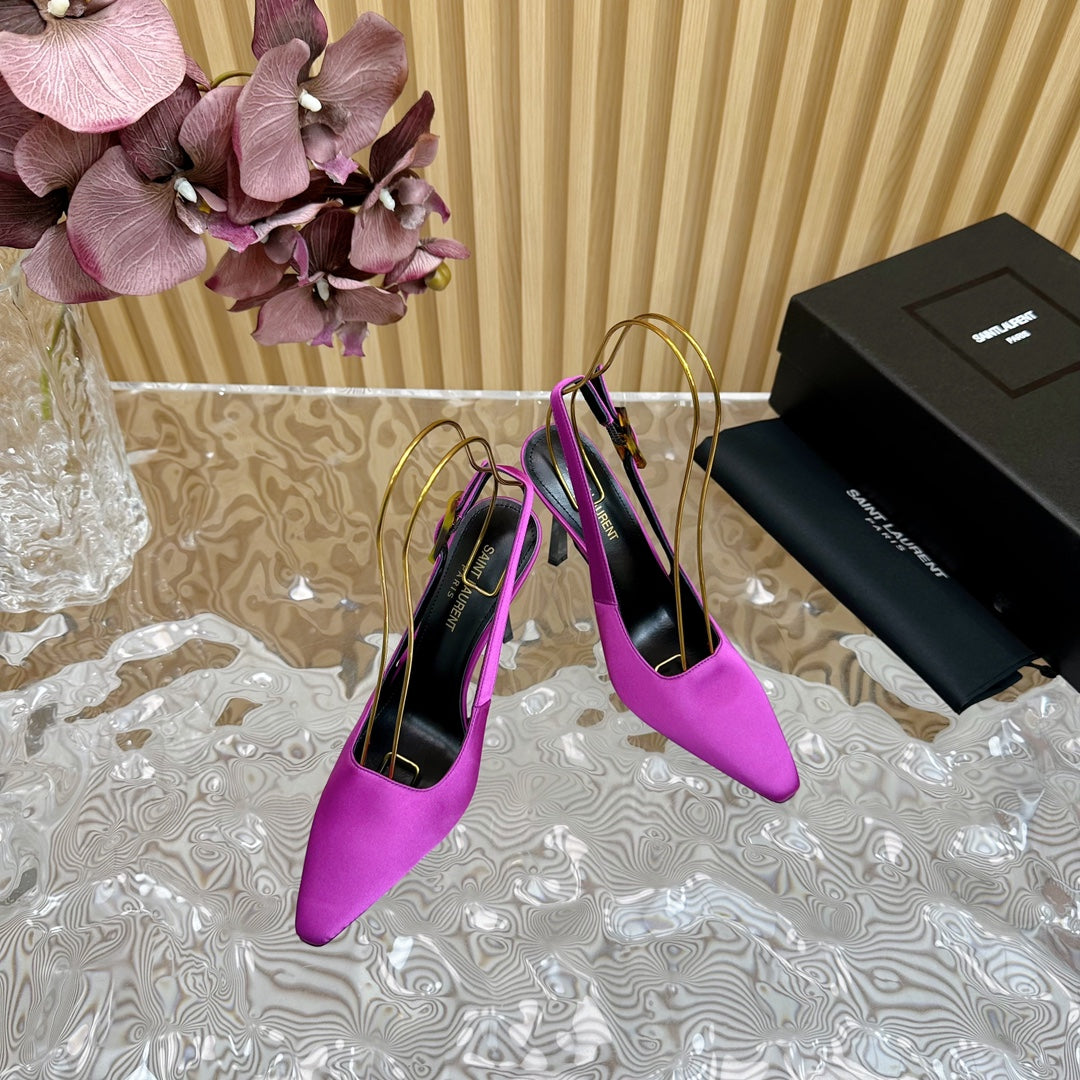 SL DUNE SLINGBACK PUMPS PINK SATIN - 35