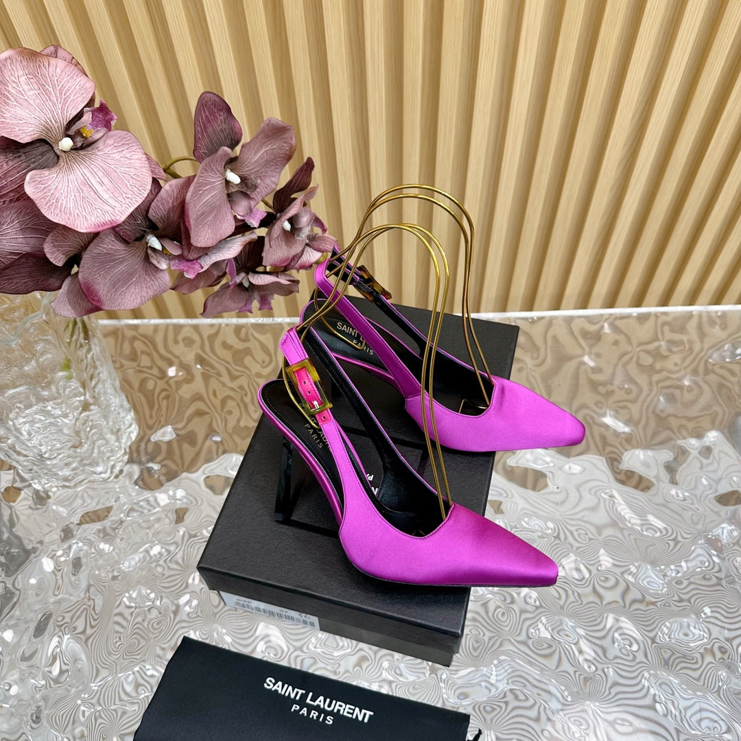 SL DUNE SLINGBACK PUMPS PINK SATIN - 35