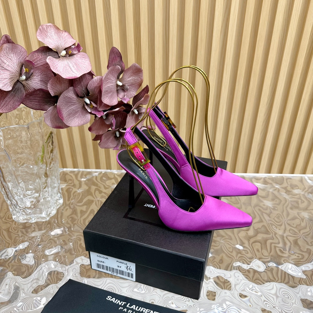SL DUNE SLINGBACK PUMPS PINK SATIN - 35