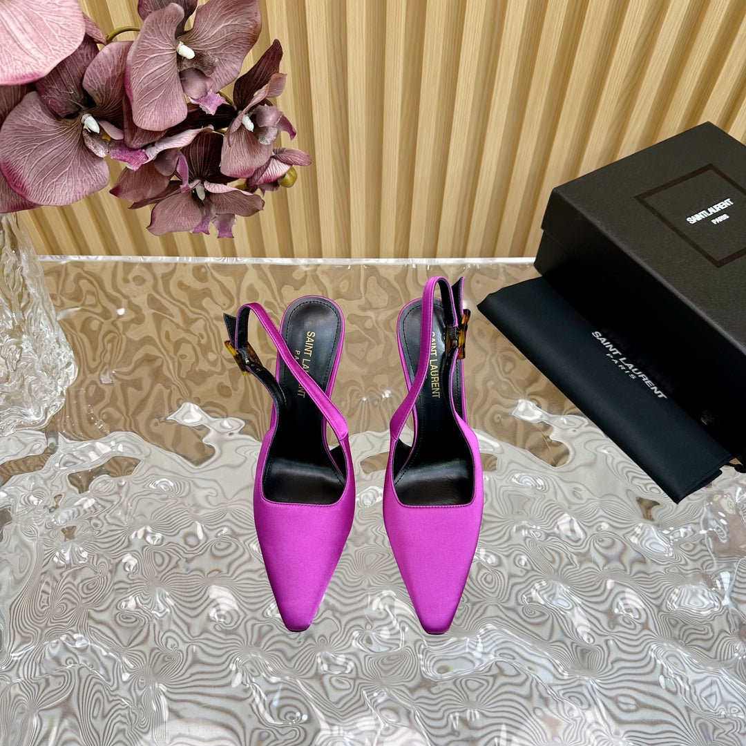 SL DUNE SLINGBACK PUMPS PINK SATIN - 35