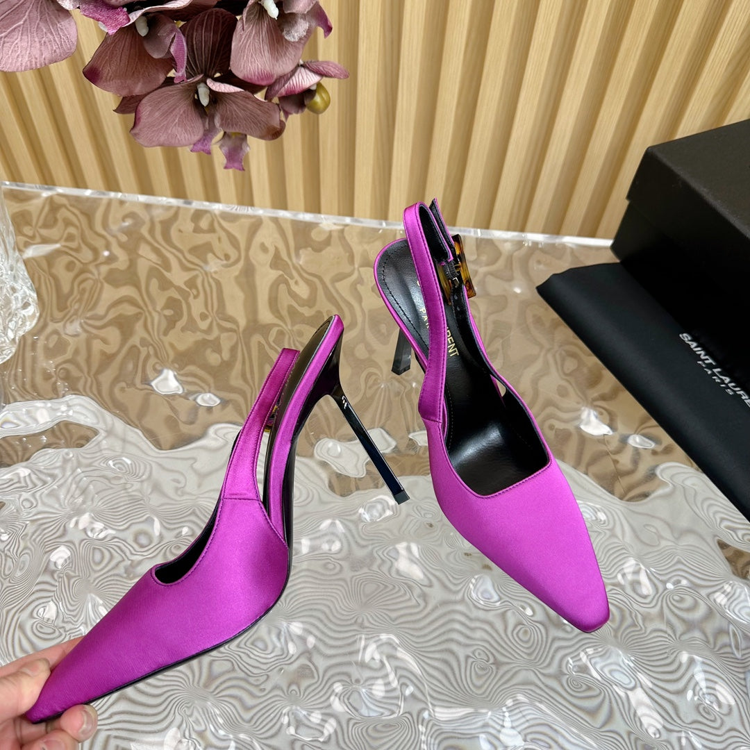 SL DUNE SLINGBACK PUMPS PINK SATIN - 35
