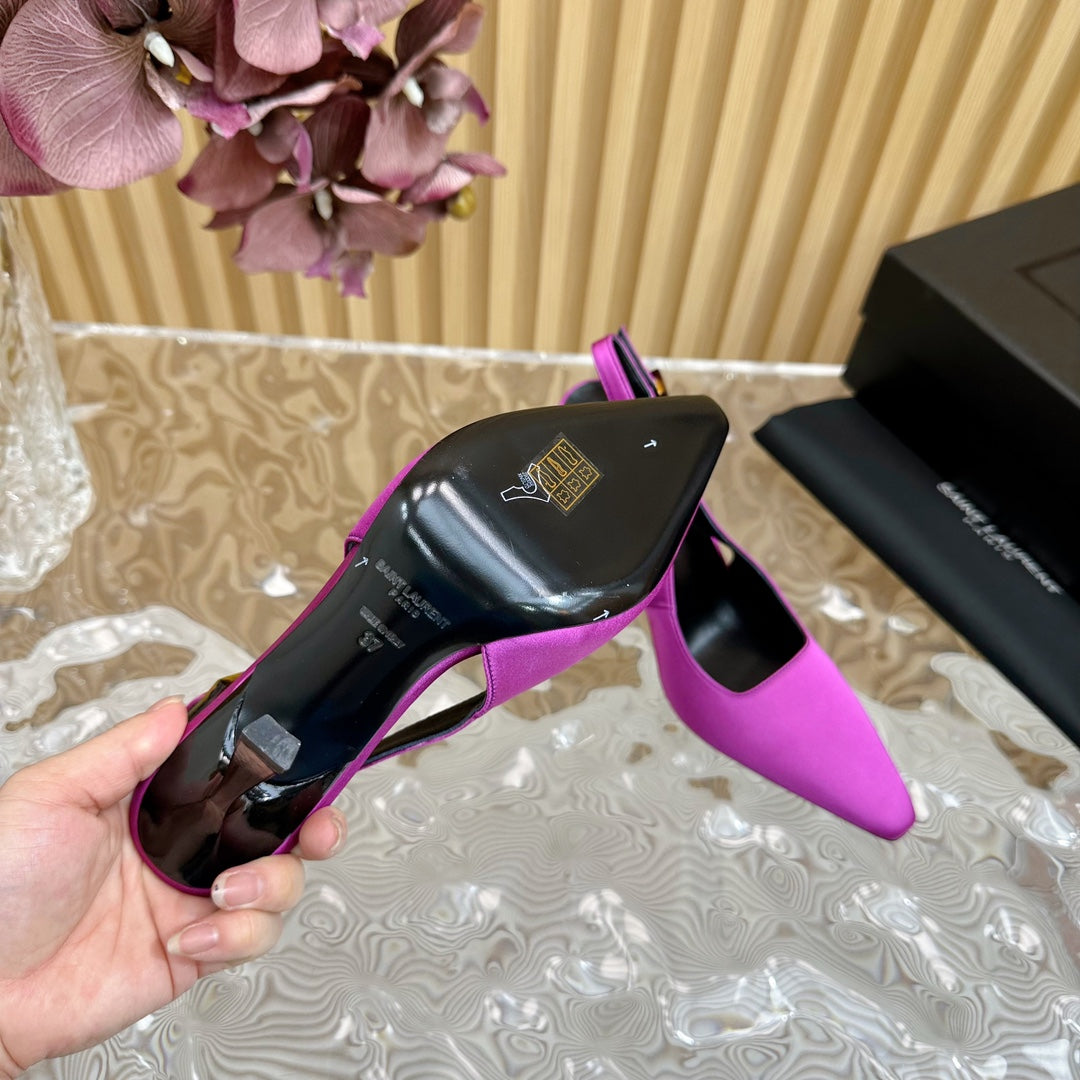 SL DUNE SLINGBACK PUMPS PINK SATIN - 35