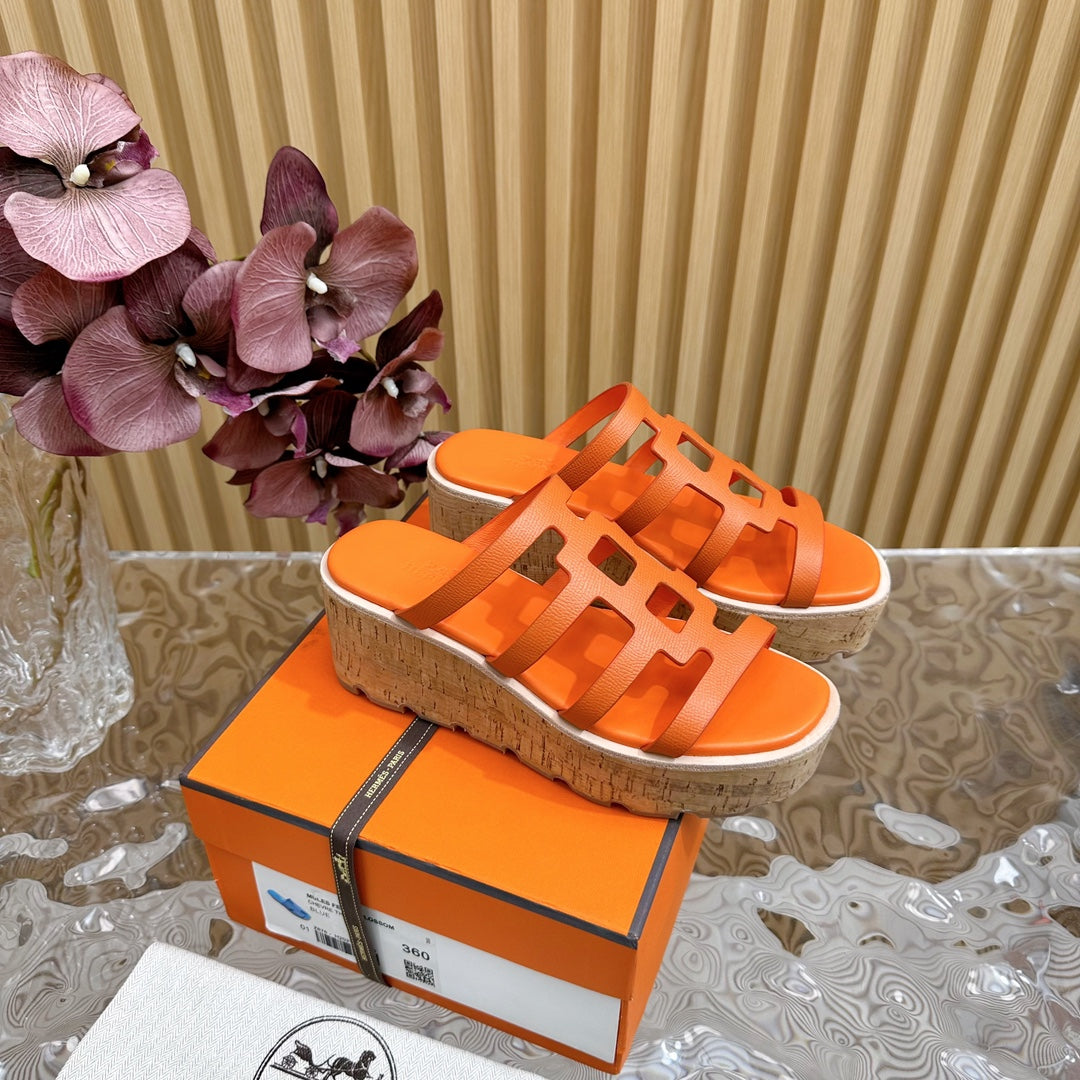 ISABELLA SANDAL ORANGE CALFSKIN - 35